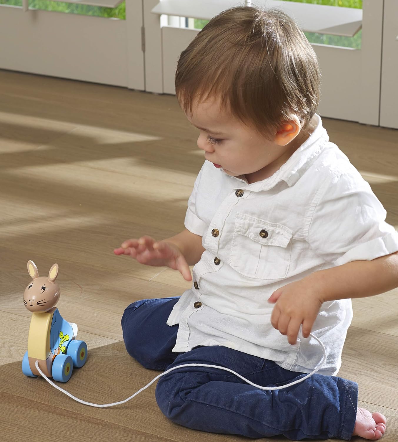 Peter Rabbit Wooden Pull Along Toy - Handcrafted Wood Animal for Toddlers 12 Months+ 4