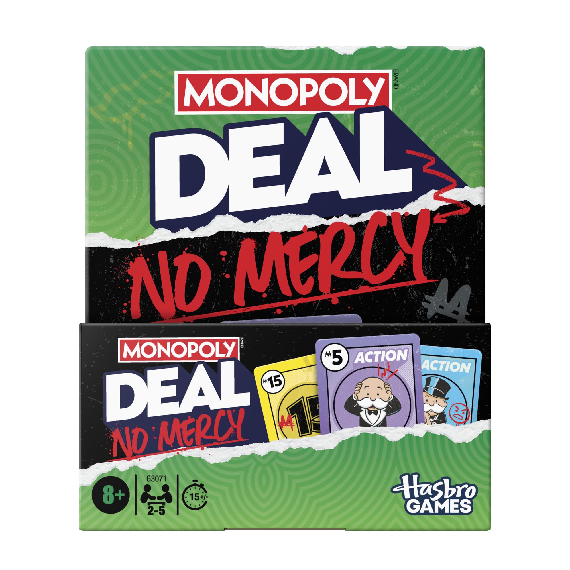 Monopoly Brand Monopoly Deal No Mercy Card Game - Ruthless Edition | Ages 8+ | 2-5 Players | 15 Min Playtime