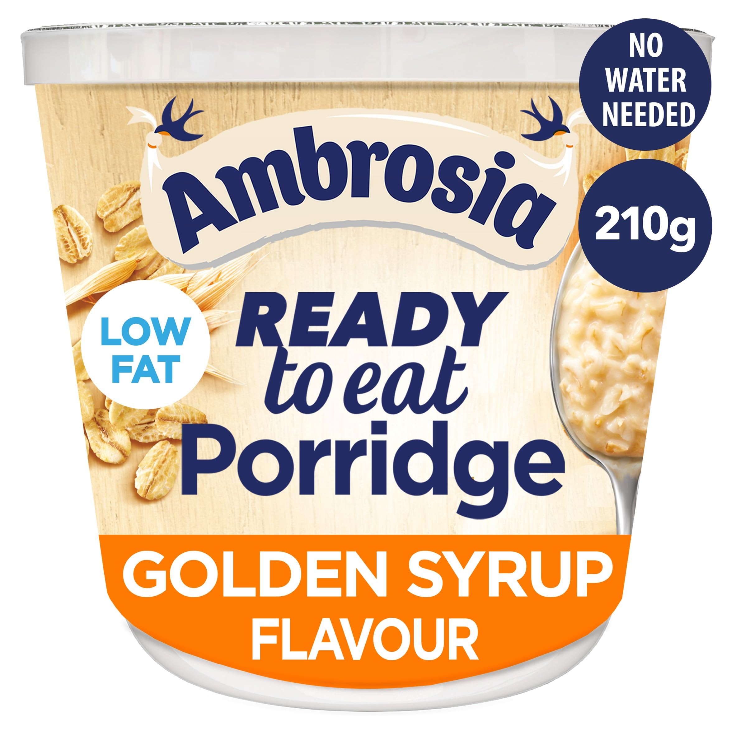Ambrosia - Golden Syrup Flavour Low Fat Porridge Pots with British Wholegrain Oats, 210g (Pack of 6) 7