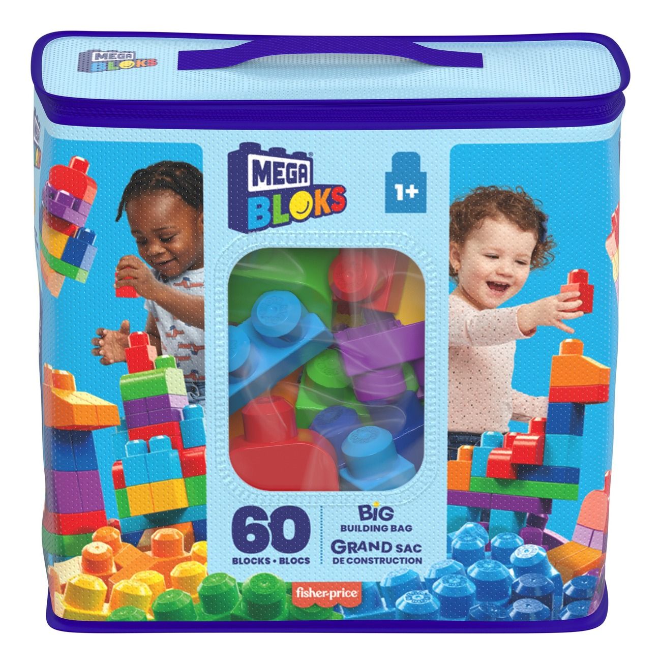 Mega Bloks First Builders Big Building Bag Playset - 60-Piece Building Set for Toddlers 1+ 8