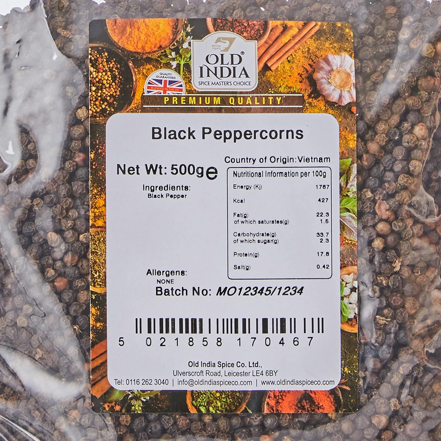 Old India Black Peppercorns 500g - Pure, Natural Spices for Cooking 4