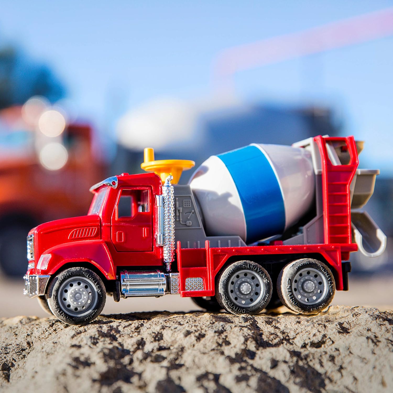 DRIVEN by Battat Micro Cement Mixer Truck - 1:48 Scale Interactive Toy with Lights & Sounds, Ages 3+ 9