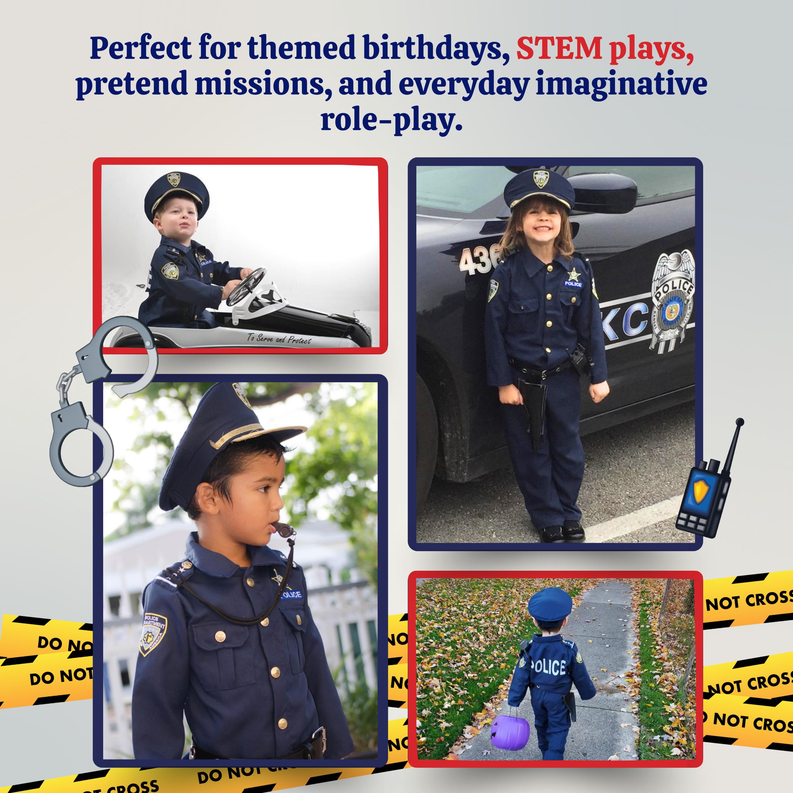 Dress Up America Police Costume for Boys - Includes Shirt and Pants 8