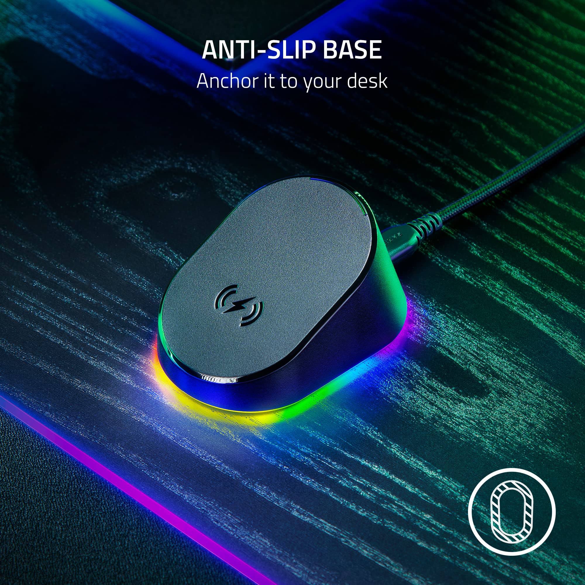 Razer Mouse Dock Pro &amp; Charging Puck – Magnetisches kabelloses Ladedock mit 8K Hz-Transceiver und RGB-Beleuchtung 9