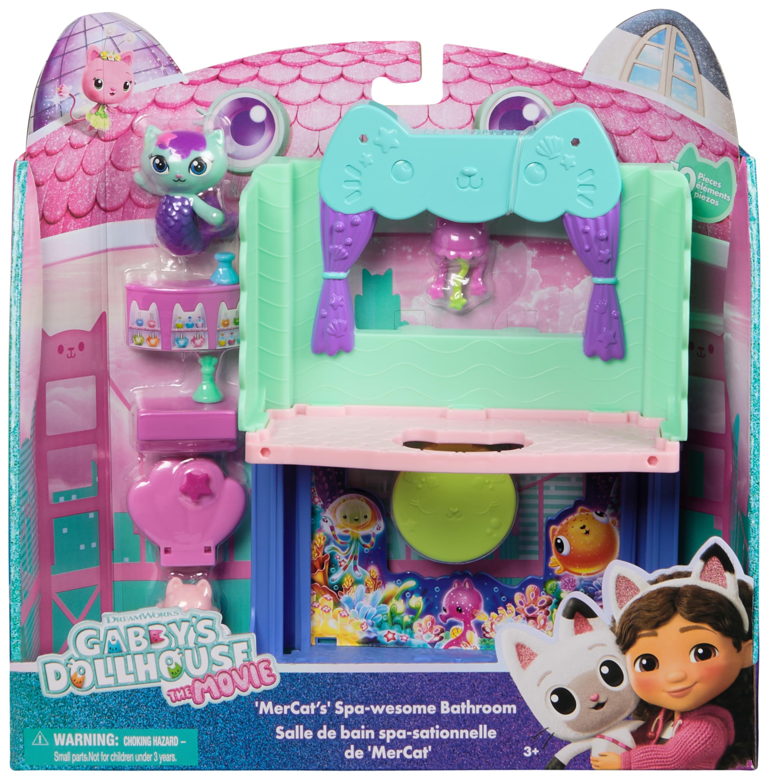 Gabby's Dollhouse: The Movie - MerCat's Spa-wesome Bathroom Playset with Figure 6