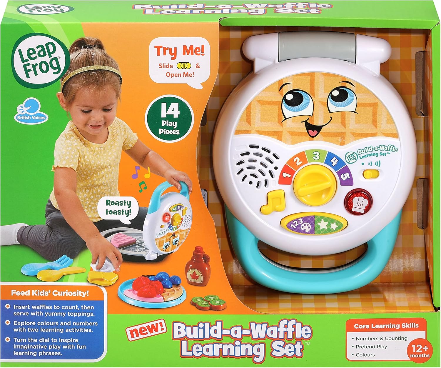 LeapFrog Build-a-Waffle Learning Set - Interactive Role Play Kitchen Toy for Toddlers 12M+
