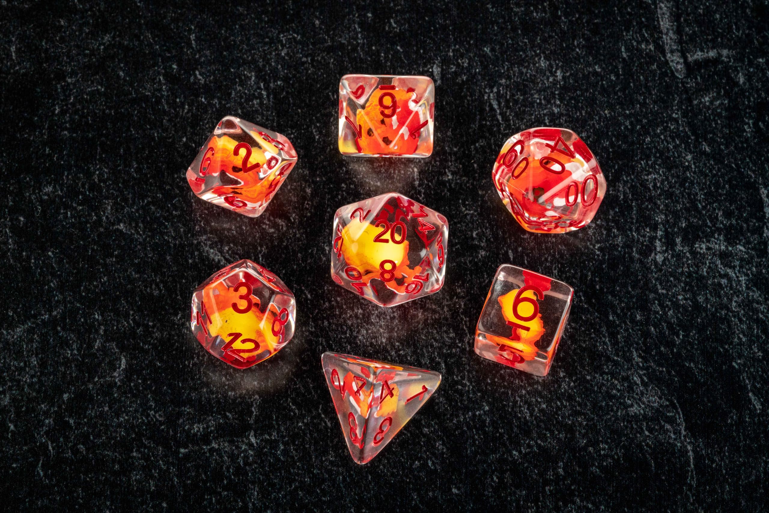 Metallic Dice Games Dragon StormTM FanRoll Rotes Harzwürfel-Set 5