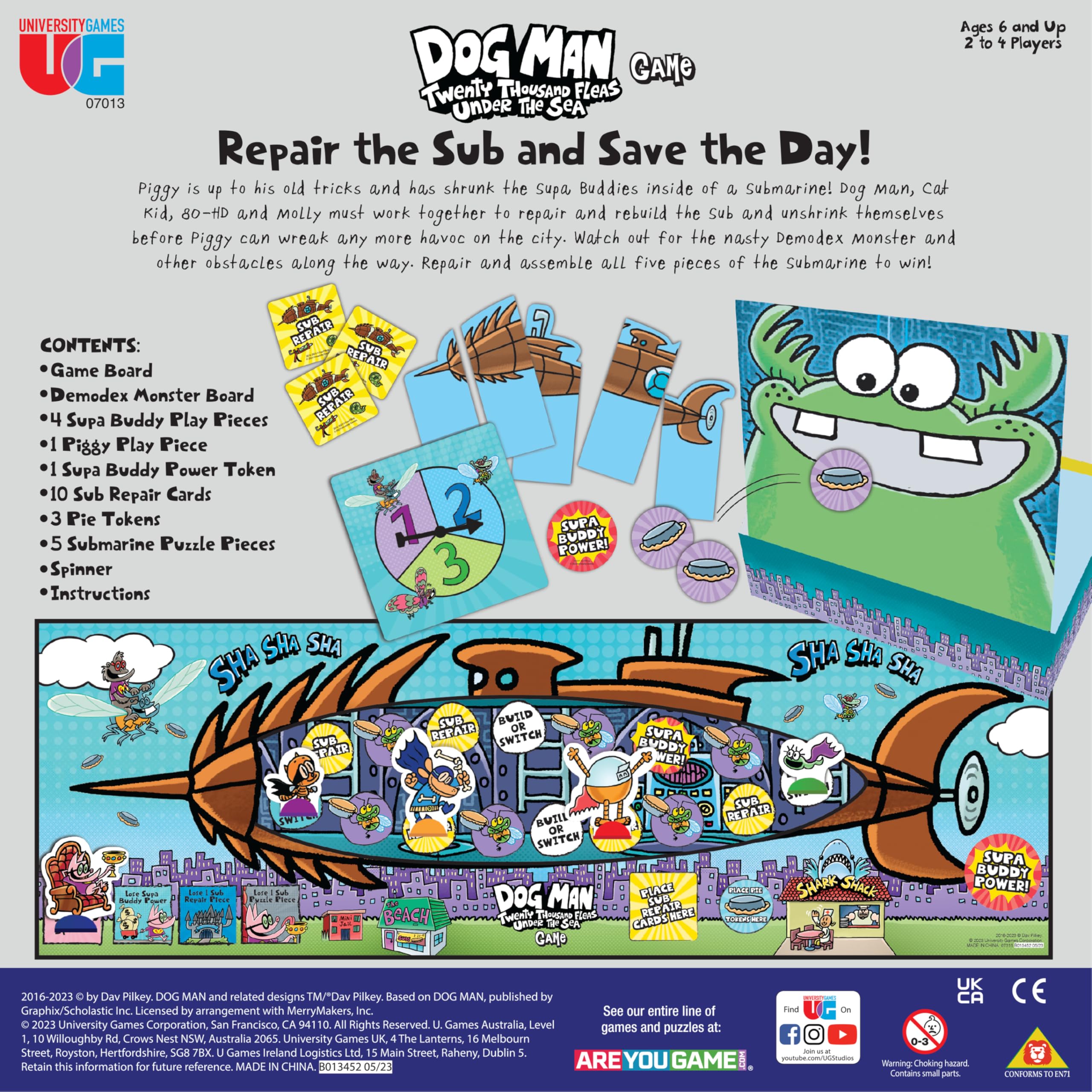 University Games Dog Man 20,000 Fleas Under the Sea Board Game 3