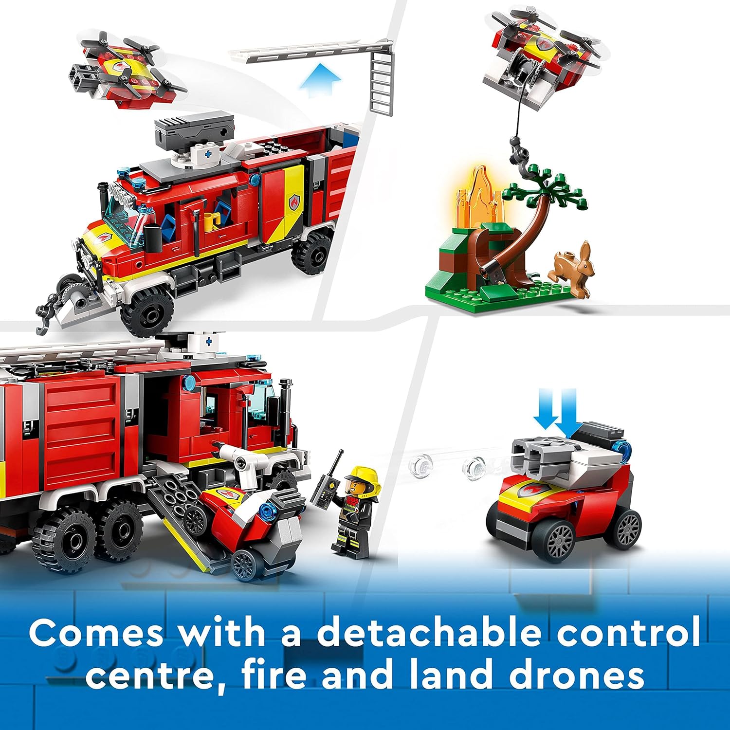 LEGO City Fire Command Unit Set - Ultramodern Fire Engine with Drones, 502-Piece Rescue Playset for Ages 7+ 6