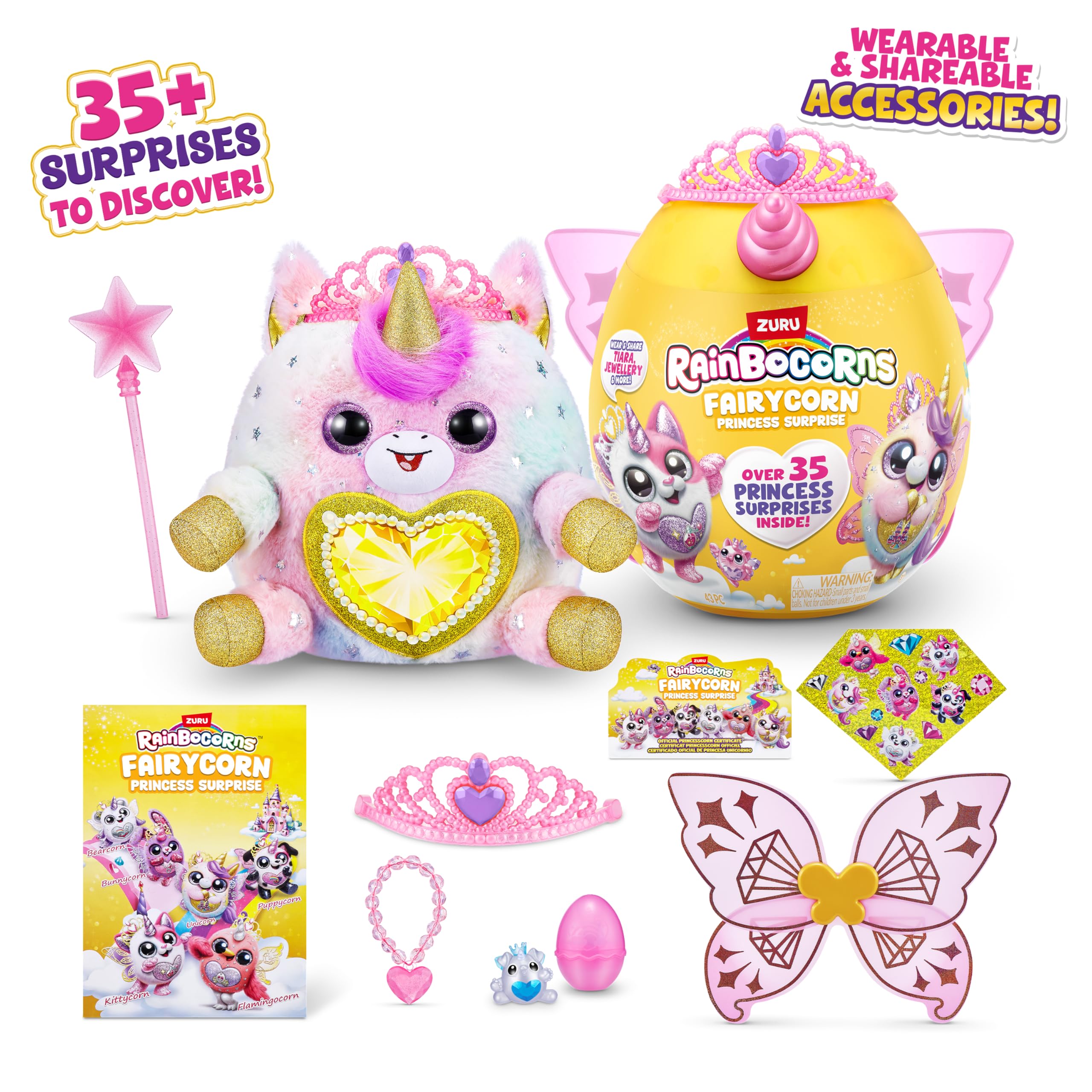 Rainbocorns Fairycorn Princess Series 6 Ruby the Unicorn - Magical Plush Surprise with Wearable Fairy Wings 5