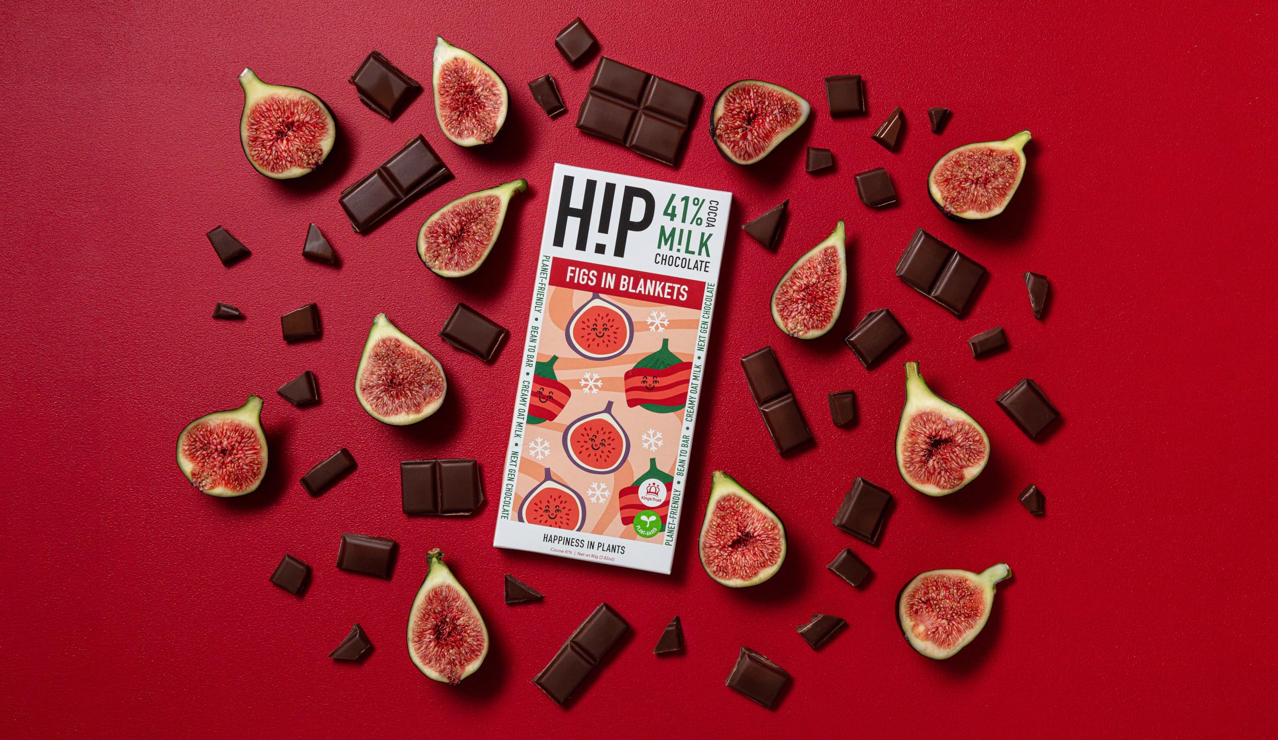 H!P Chocolate Figs in Blankets Limited Edition Oat Milk Chocolate Bar 41% 3
