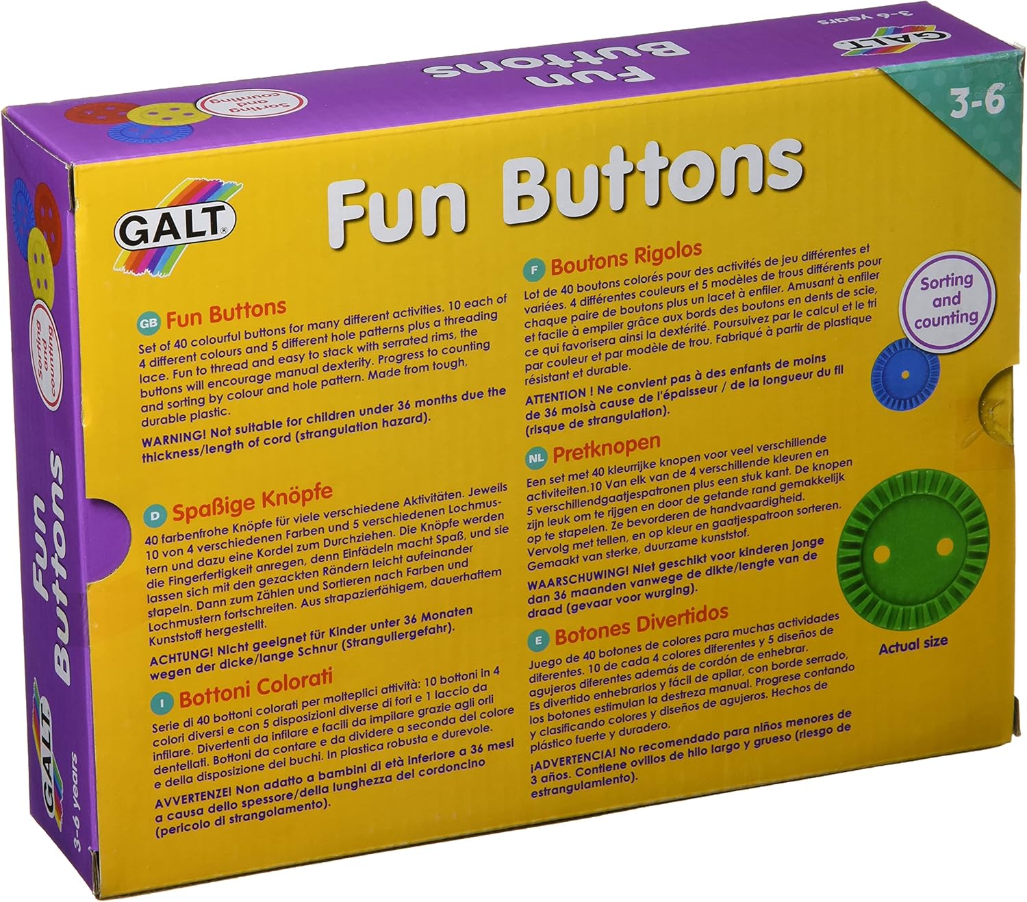 Galt Toys Fun Buttons Threading Toy - Educational Playset for Ages 3-6 5