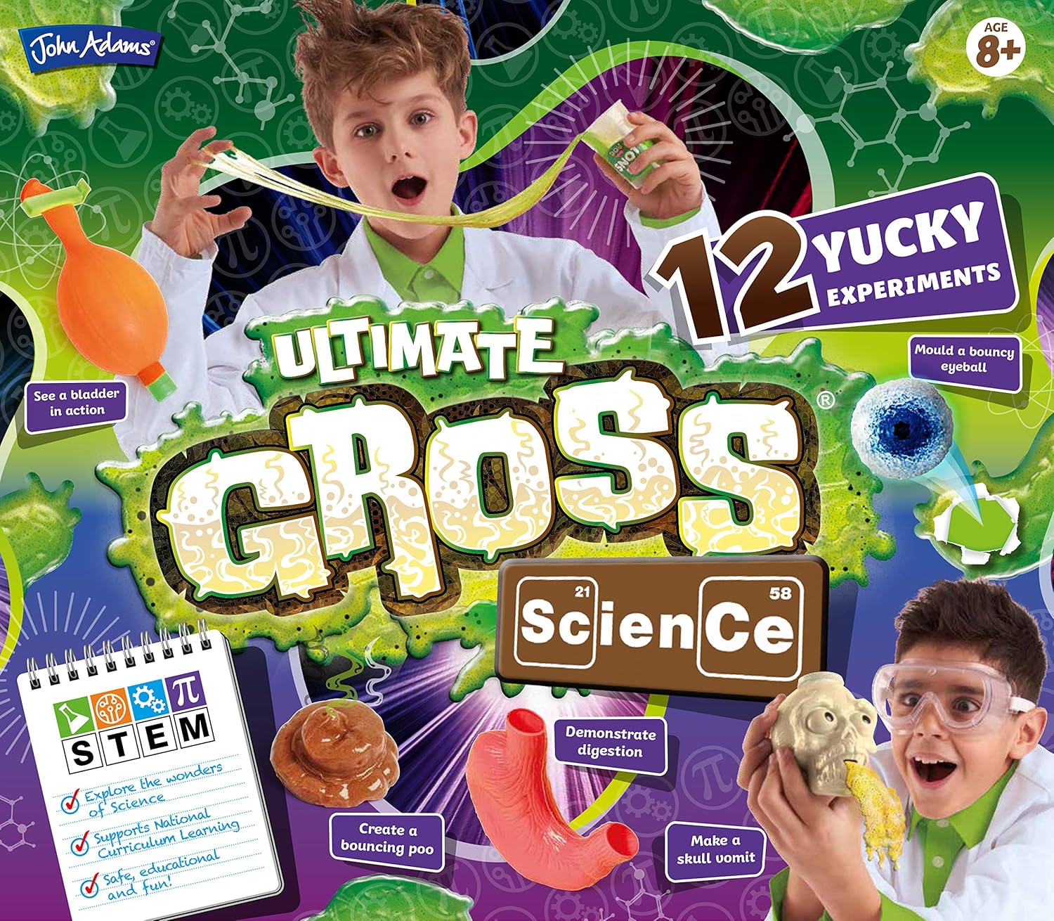 John Adams Ultimate Gross Science Playset - Educational Toy for Kids 8-10 Years