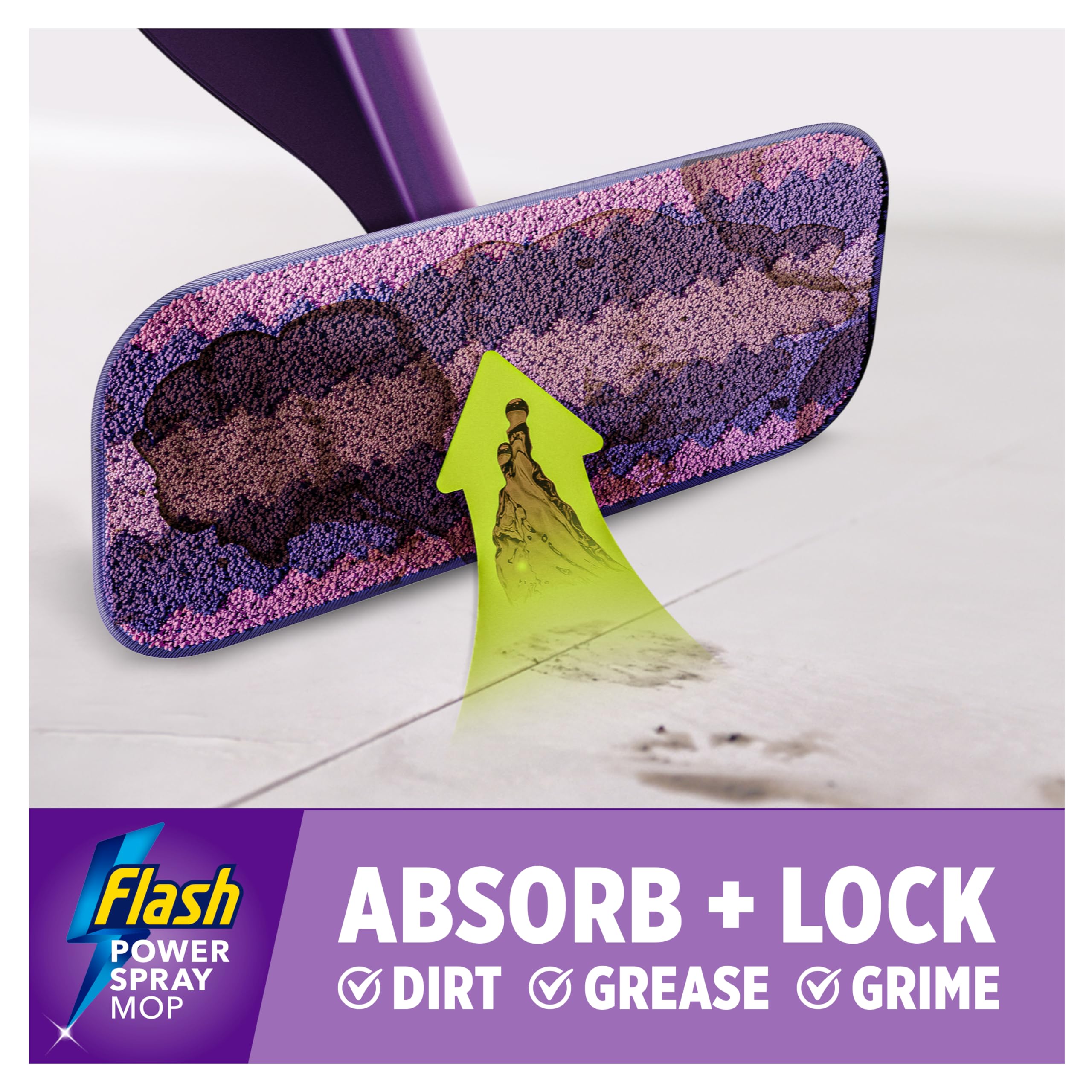 FLASH Power Spray Mop Microfibre Cloth - Washable & Reusable Pad | Purple 2