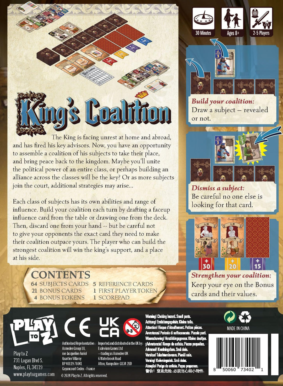 Play To Z Kings Coalition Strategy Card Game (73402PTZ)