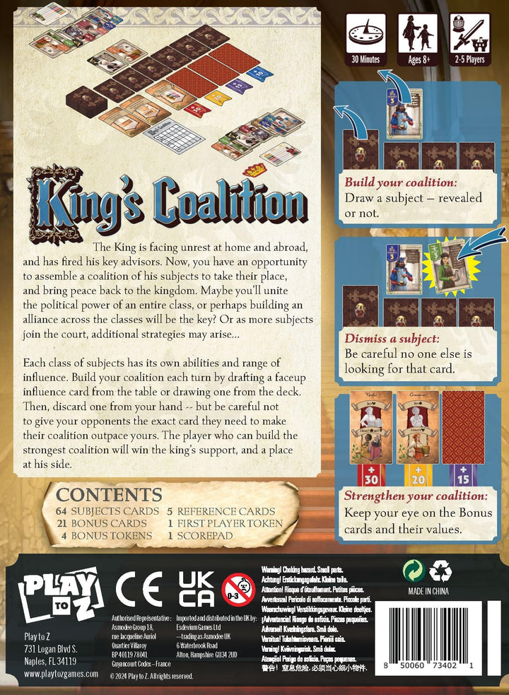 Play To Z Kings Coalition Strategy Card Game (73402PTZ)