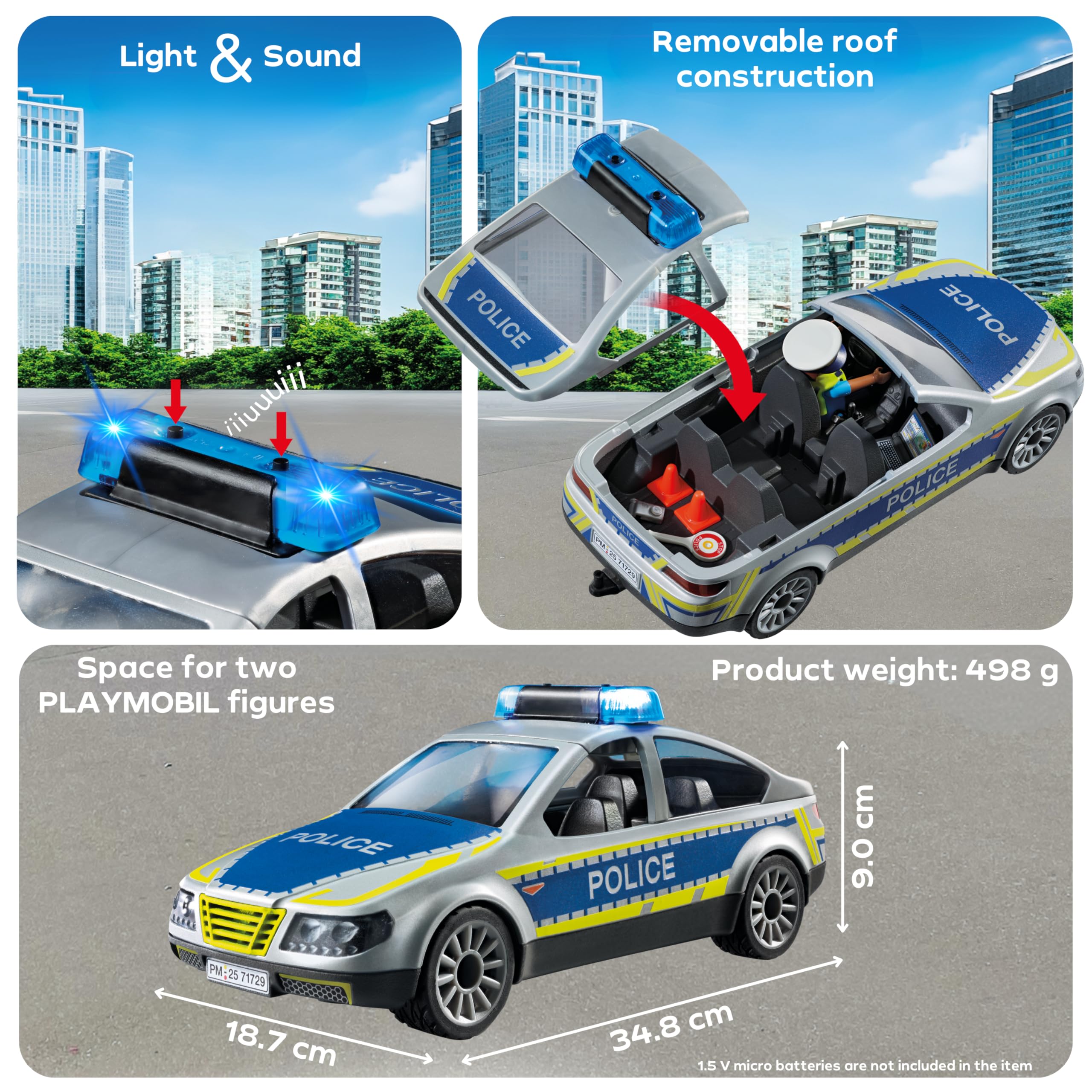 Playmobil Action Heroes Police Patrol Car - Vehicle Playset for Kids 4+ 3