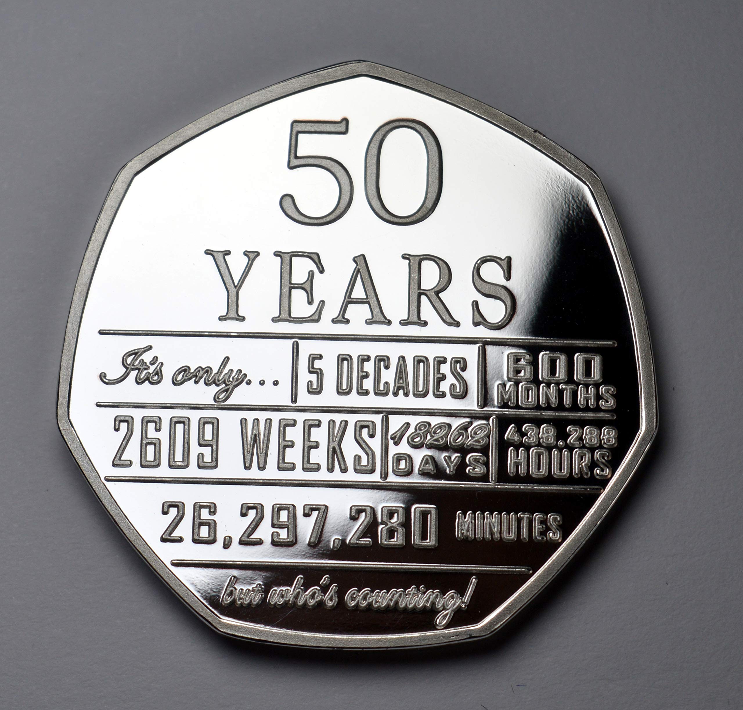 The Commemorative Coin Company 50th Birthday .999 Silver Commemorative Coin - Proof Finish Collectible 8