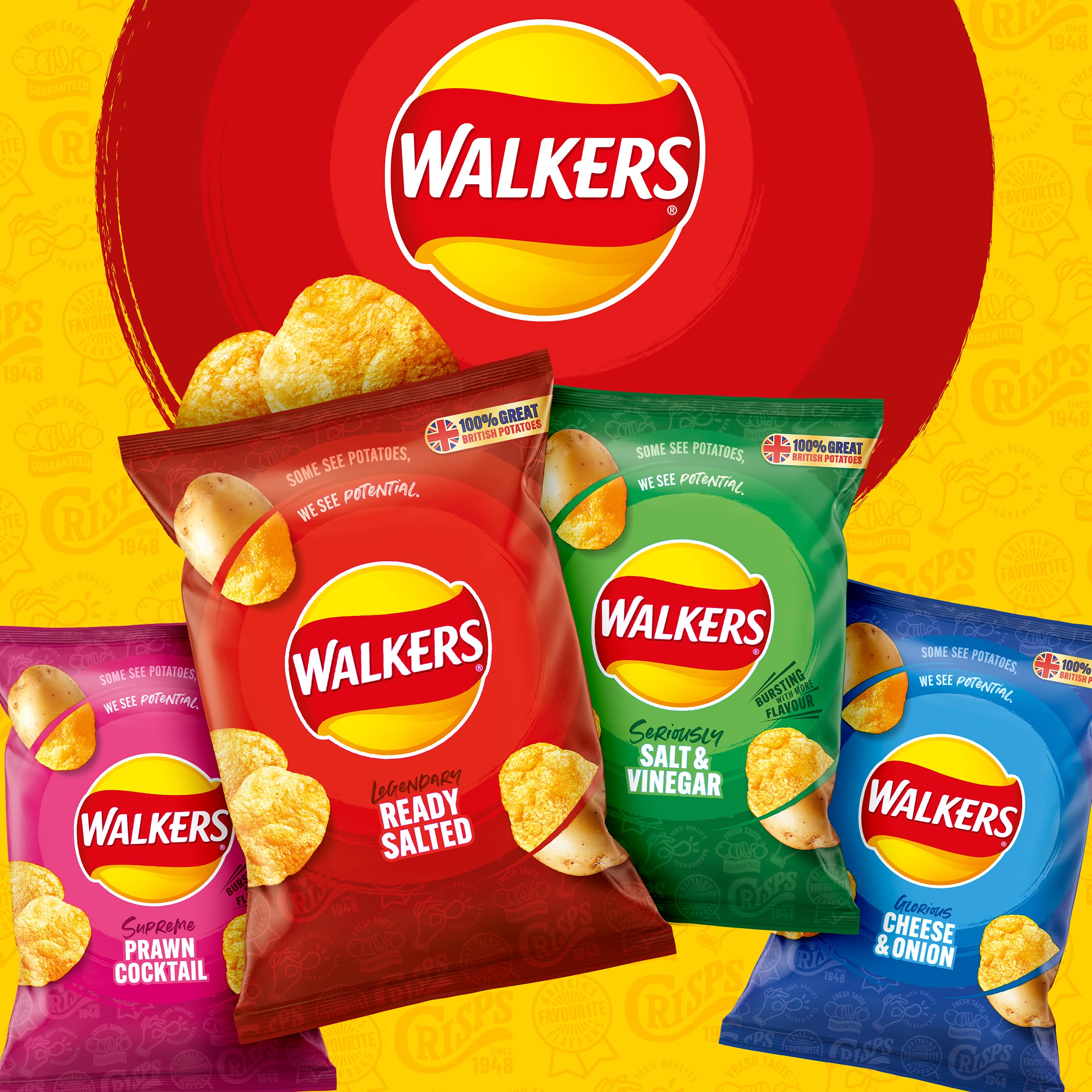 Walkers - Krabbencocktail-Chips 32 x 32,5 g Multipack 5