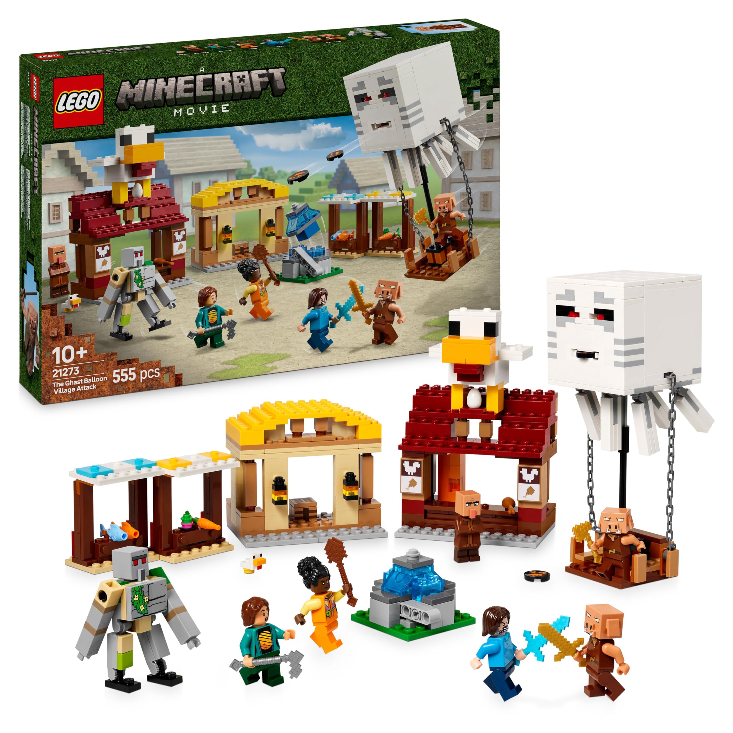 LEGO Minecraft The Ghast Balloon Village Attack Building Set 21273 | Ages 10+
