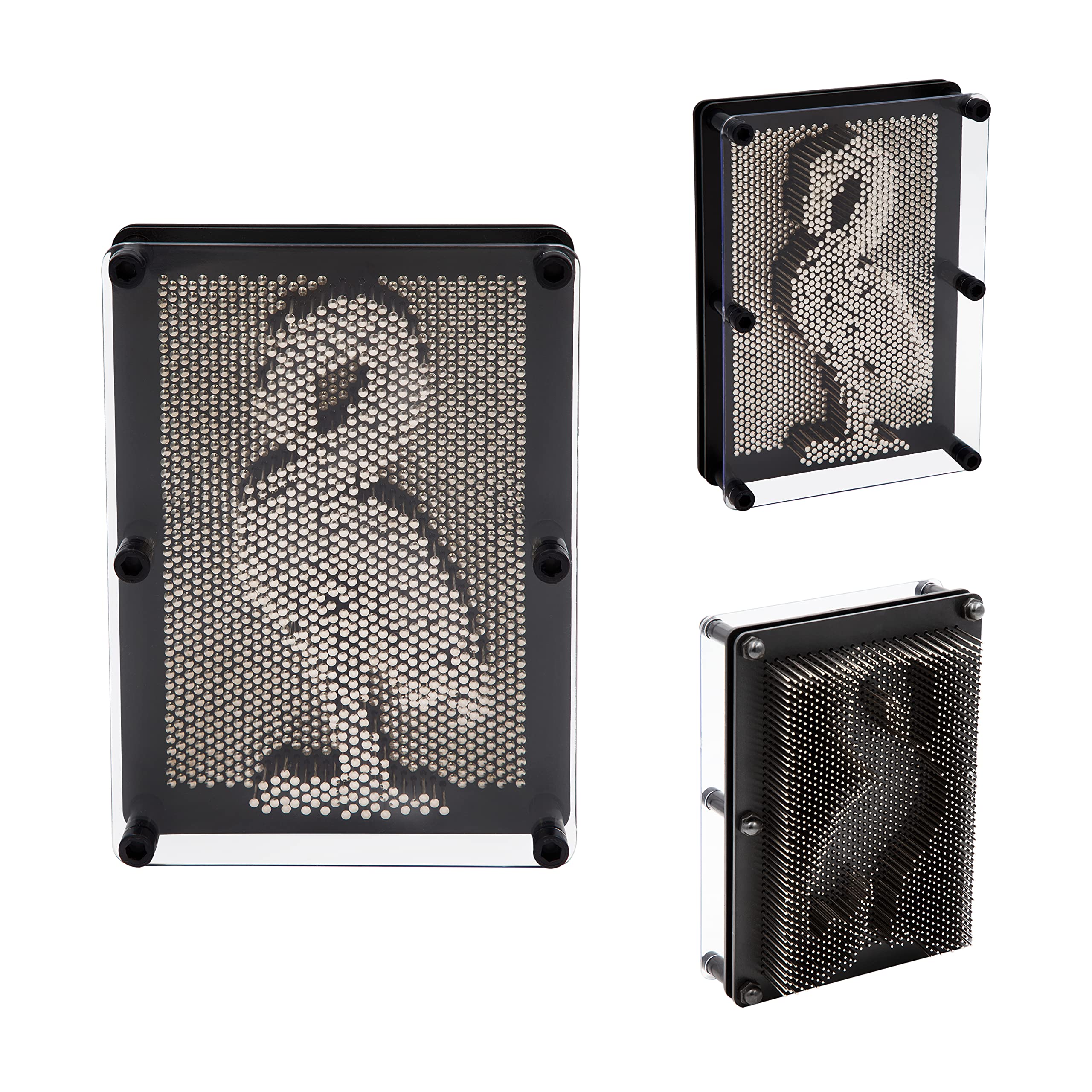 Global Gizmos 30350 Metal Pin Art Impression Toy - Black Frame 9