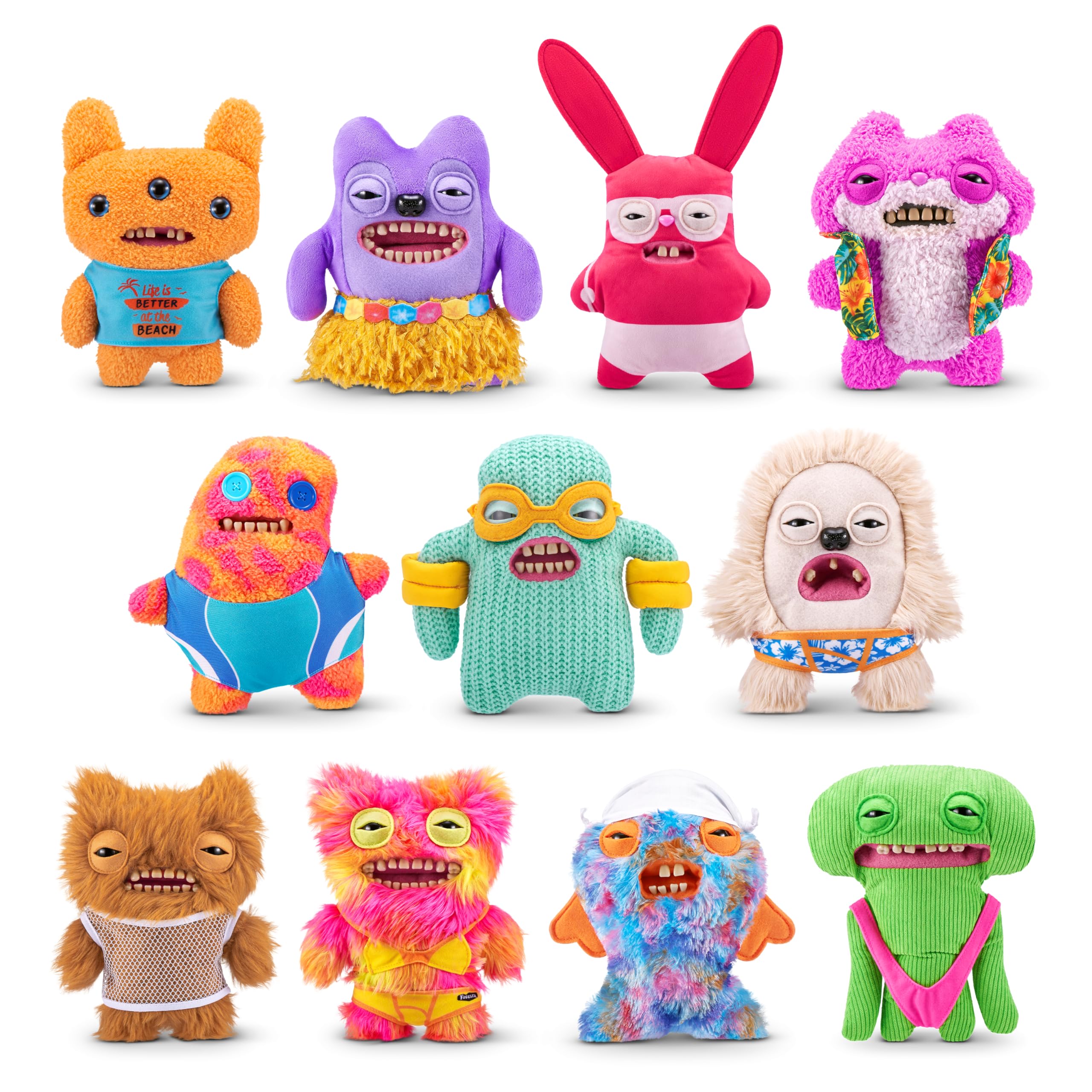 Fuggler Vacay Vibes – Lustiges hässliches Monster-Plüsch-Sammelspielzeug (Greedy Grinner – Lila) 8