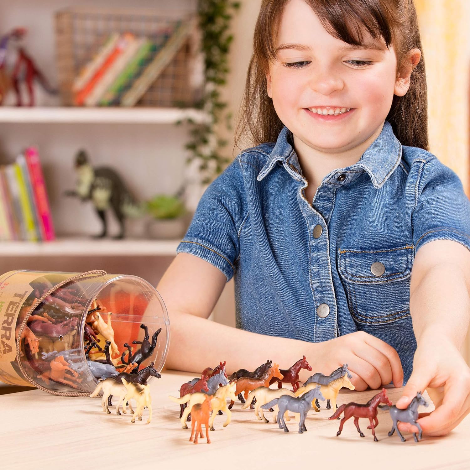 Terra by Battat Horses - 60 Piece Miniature Horse Toy Set for Kids 3+ 5