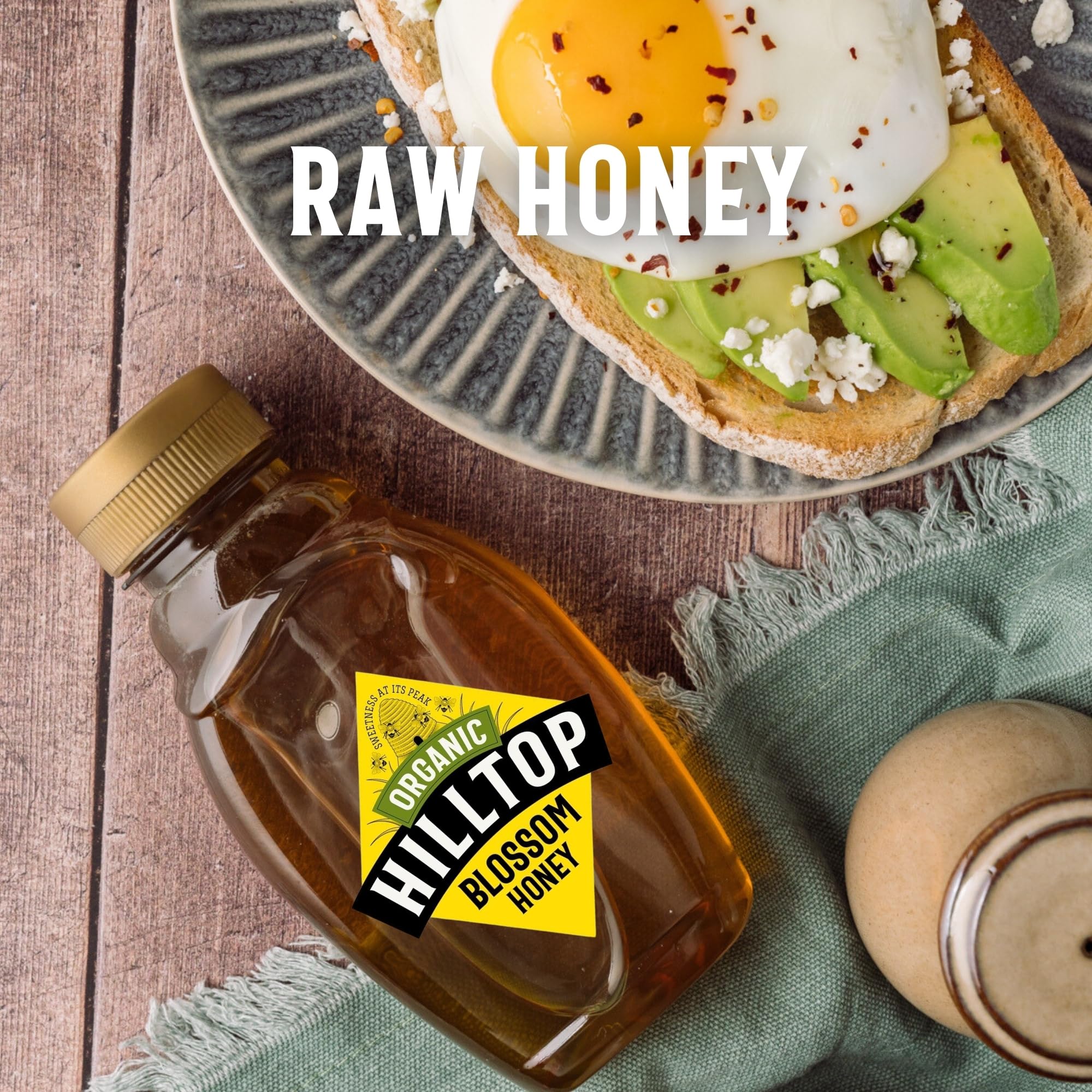 Hilltop Honey - Organic Blossom Honey - Squeezy Bottle - 340g 10