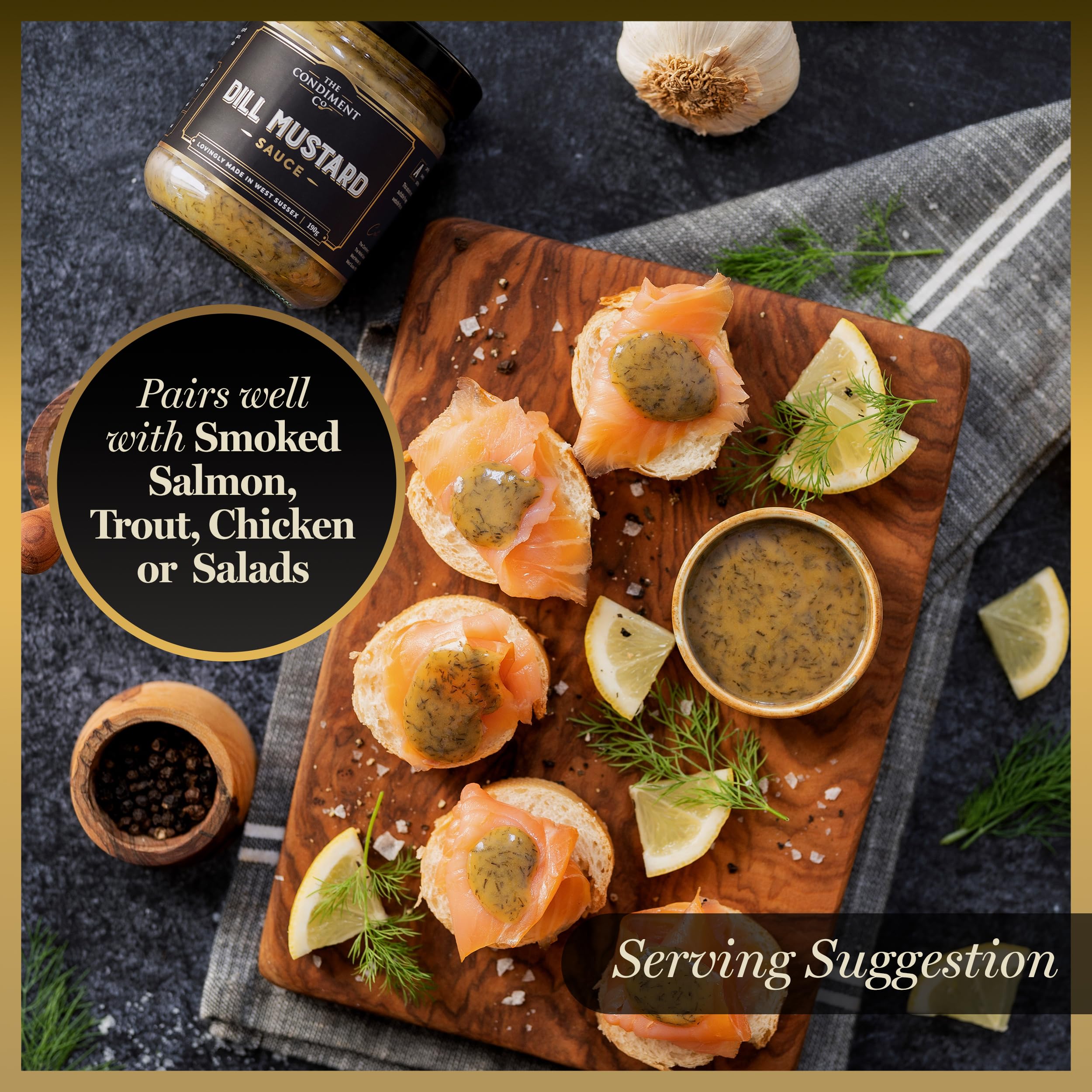 The Condiment Company - Dill-Senf 190 g, Senf-Dill-Sauce für Fisch, Sandwiches, Salatdressings 5