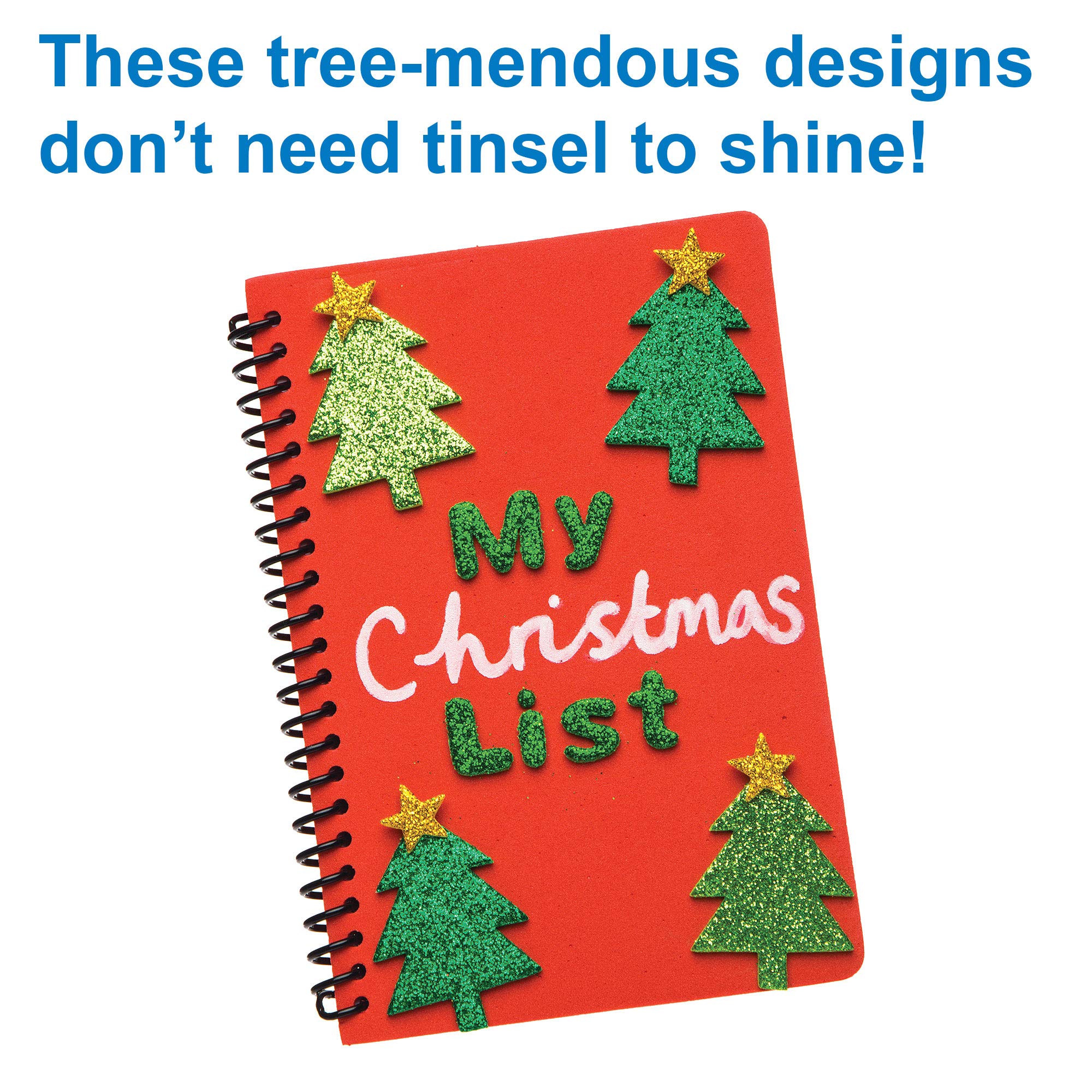 Baker Ross AR713 Glitter Tree Christmas Stickers - Festive Craft Supplies for Kids 6