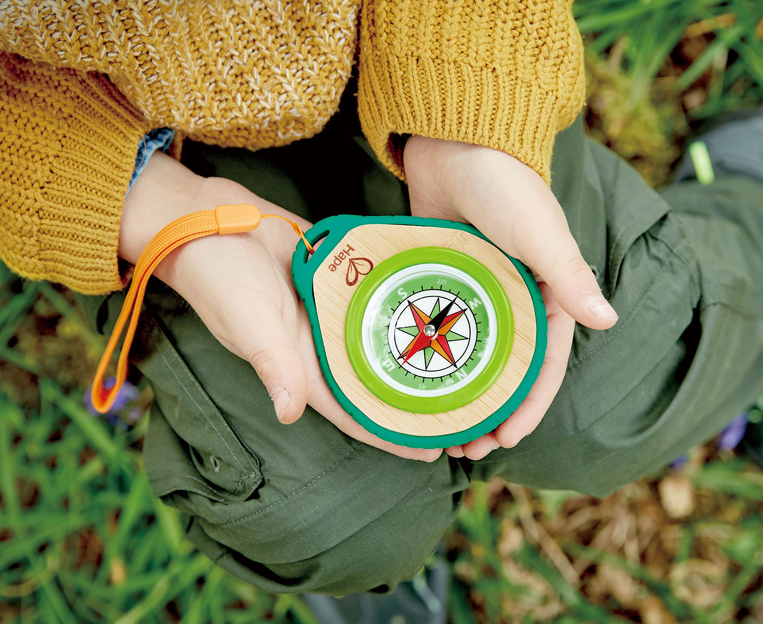 Hape Compass Set - Sustainable Bamboo Outdoor Toy for Navigation & Signaling | Ages 4+