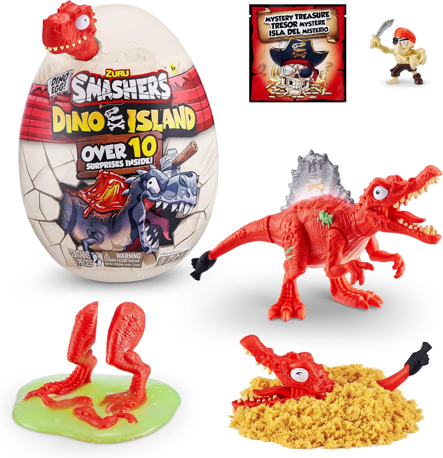 ZURU Smashers Dino Island Surprise Mini Egg - Spinosaurus - 12 Surprises to Smash & Discover