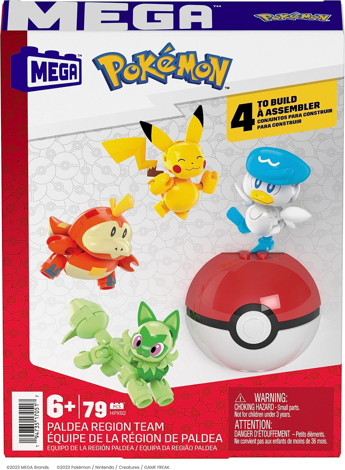 MEGA Pokémon Action Figure Building Set - 79-Piece Playset with Pikachu & Paldea Partners 6