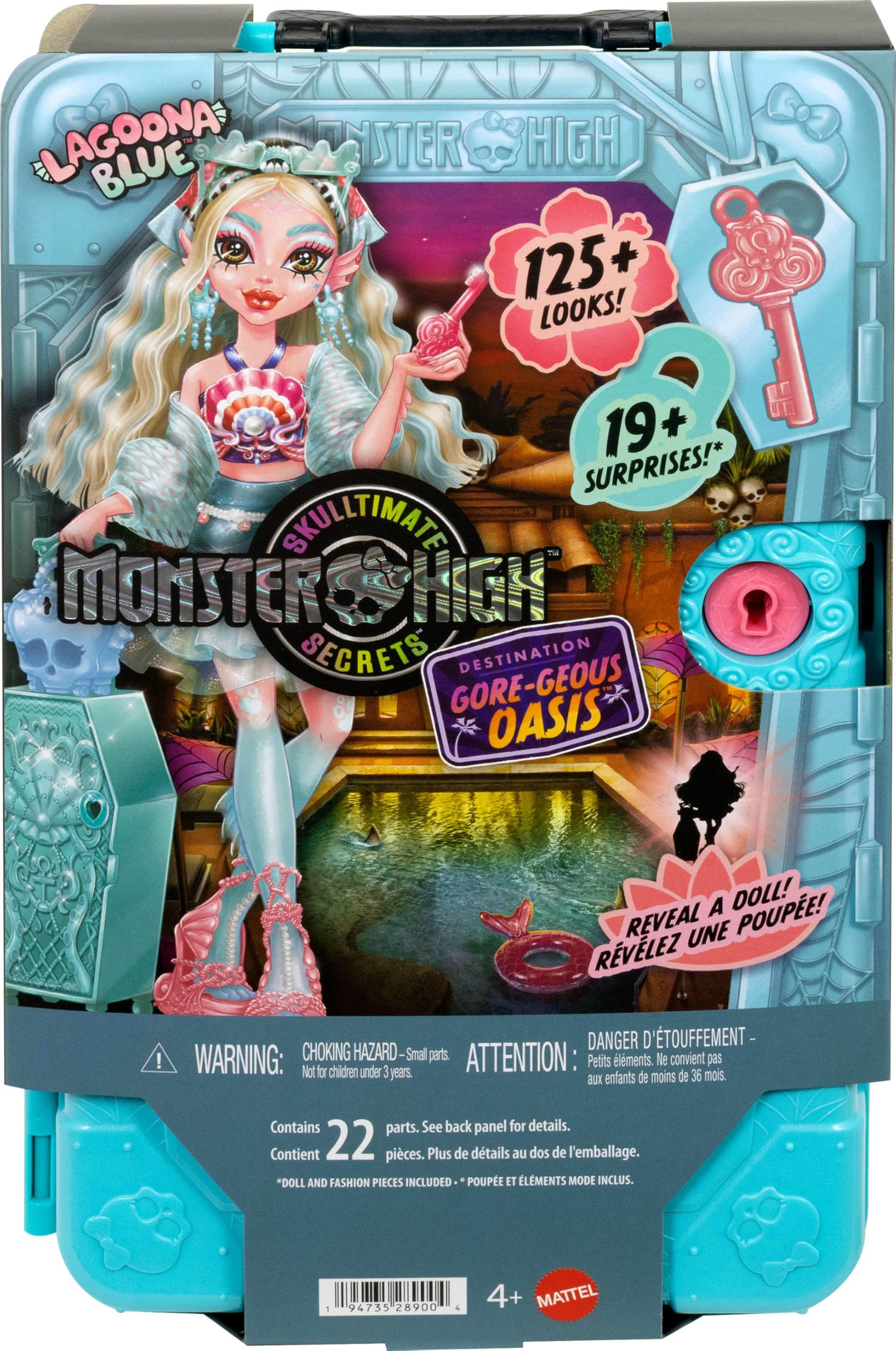 Monster High Skulltimate Secrets Lagoona Blue Doll & Accessories Playset - 19 Surprises, 3 Keys, Travel Theme 5