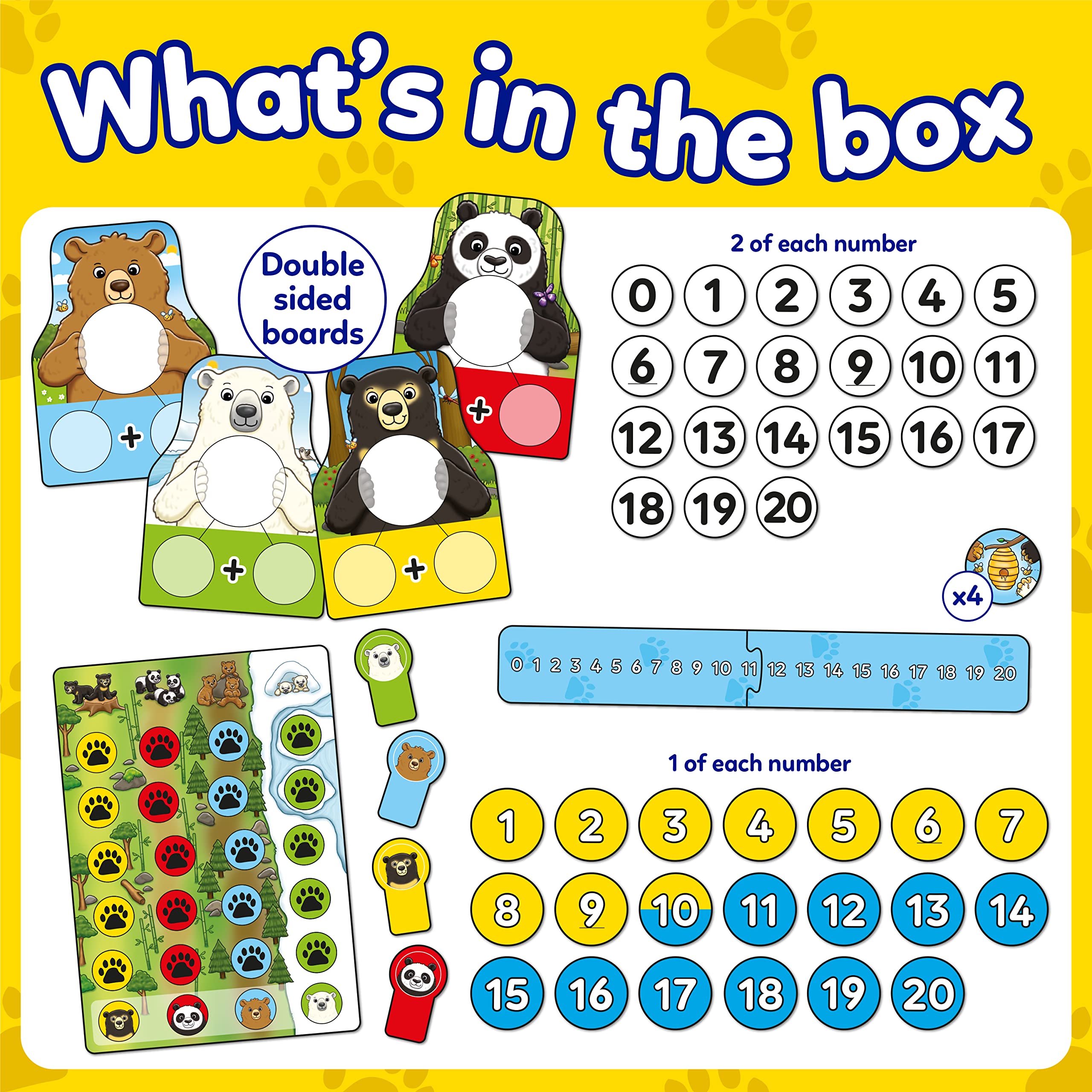 Orchard Toys Number Bears Maths Game for Kids - Learn Addition & Subtraction, Number Bonds to 20, Educational Board Game for Children 5+ 5