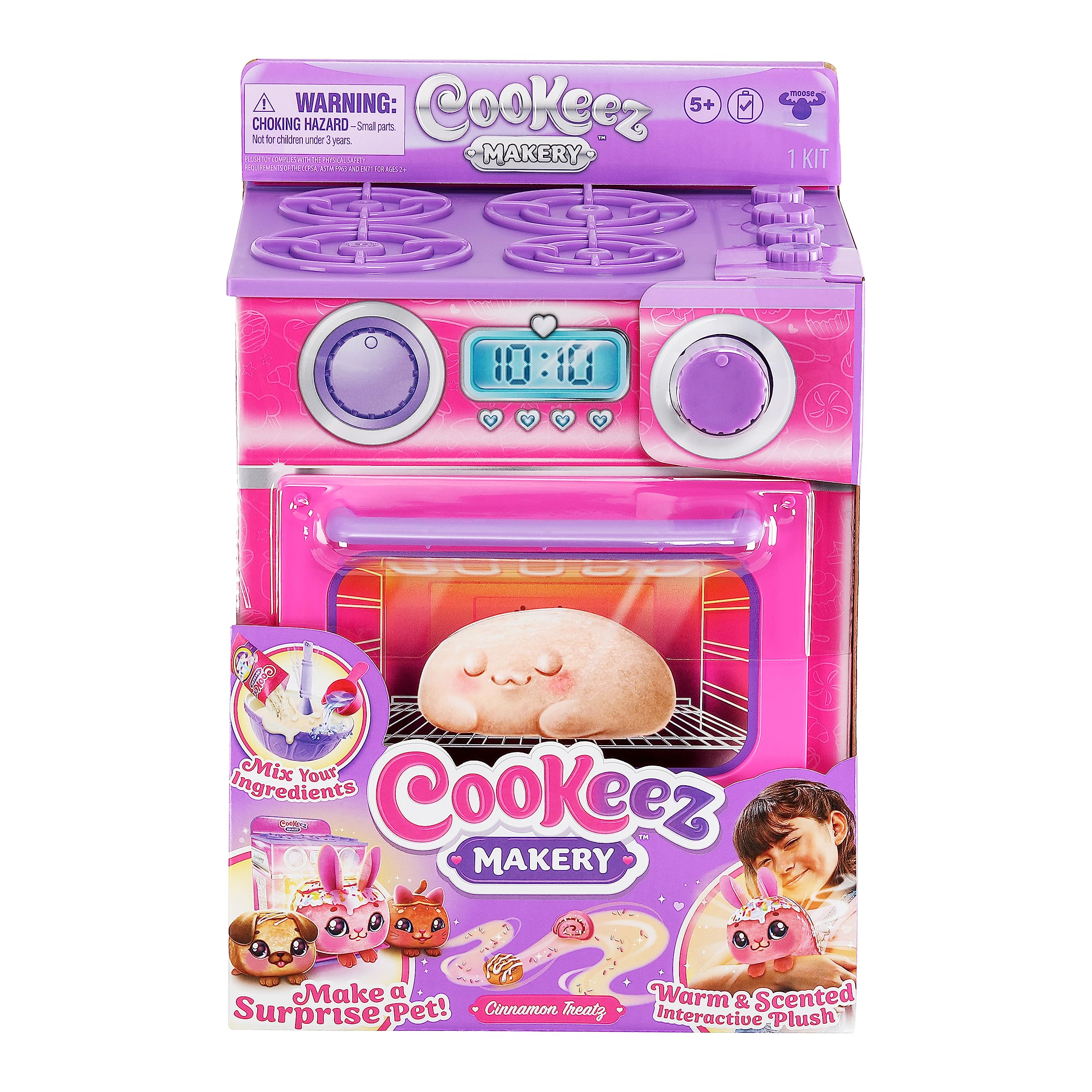 Cookeez Makery Cinnamon Treatz Oven - Interactive Plush Baking Playset for Kids 5+ 6