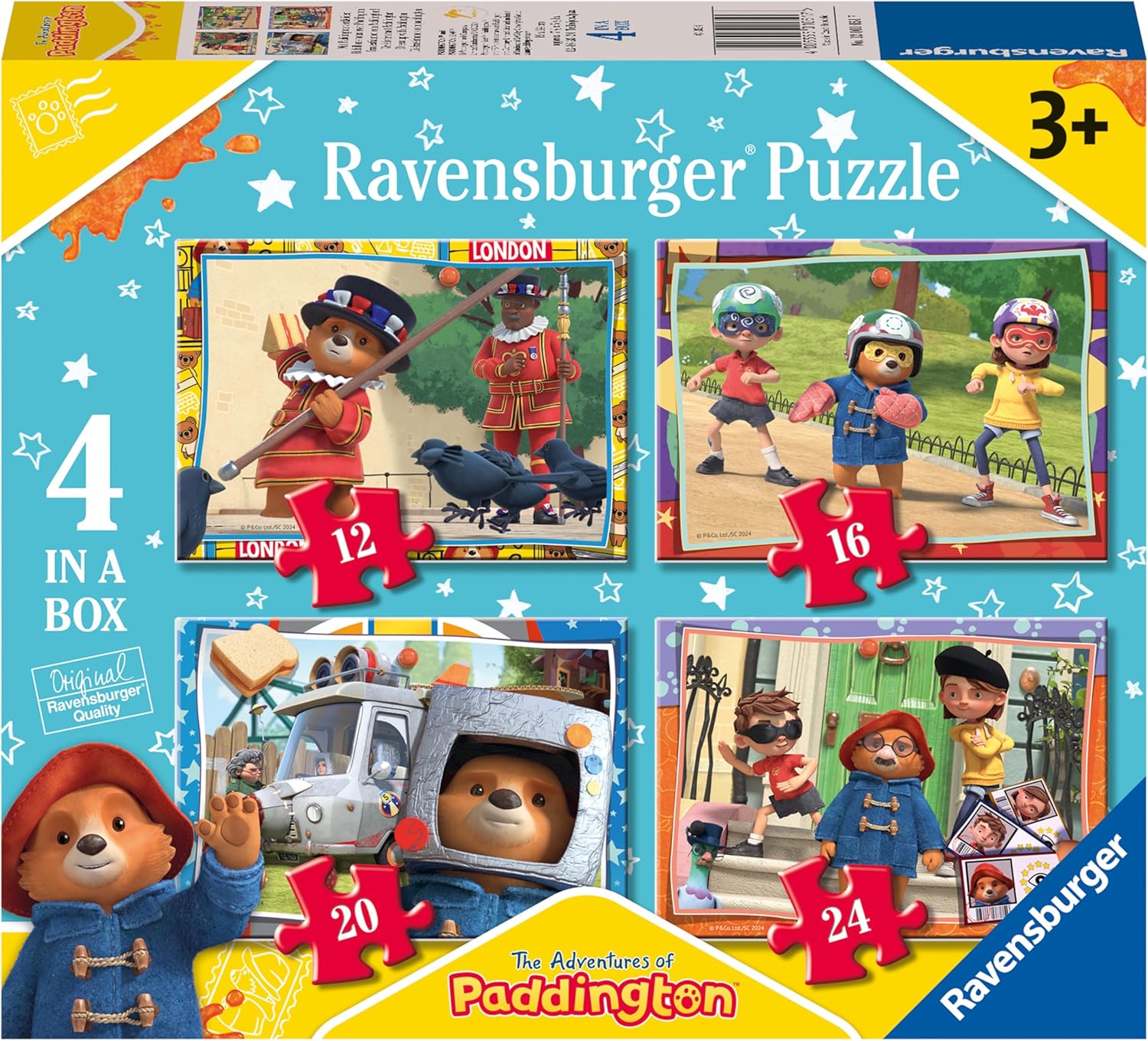 Ravensburger Paddington Bear 4-in-1 Jigsaw Puzzle Set for Kids 3 Years and Up