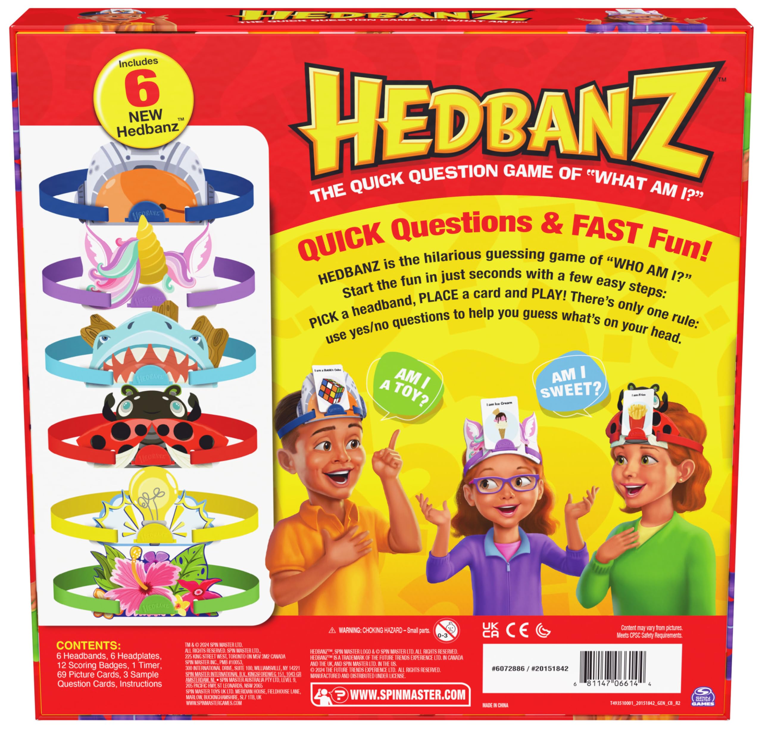 Spin Master Games Hedbanz 3rd Edition 2025 with New Cards & Headbands 9