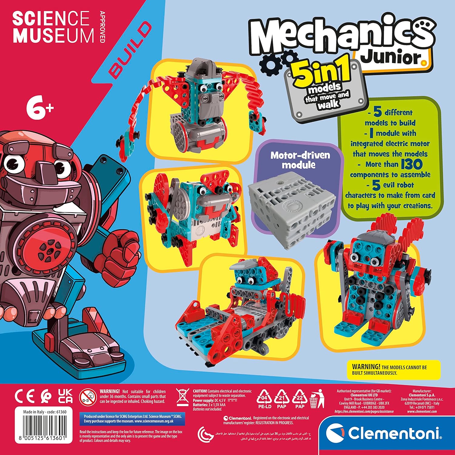 Clementoni Mechanics Junior - Moving Robots Building Set for Kids 6-10 Years 8