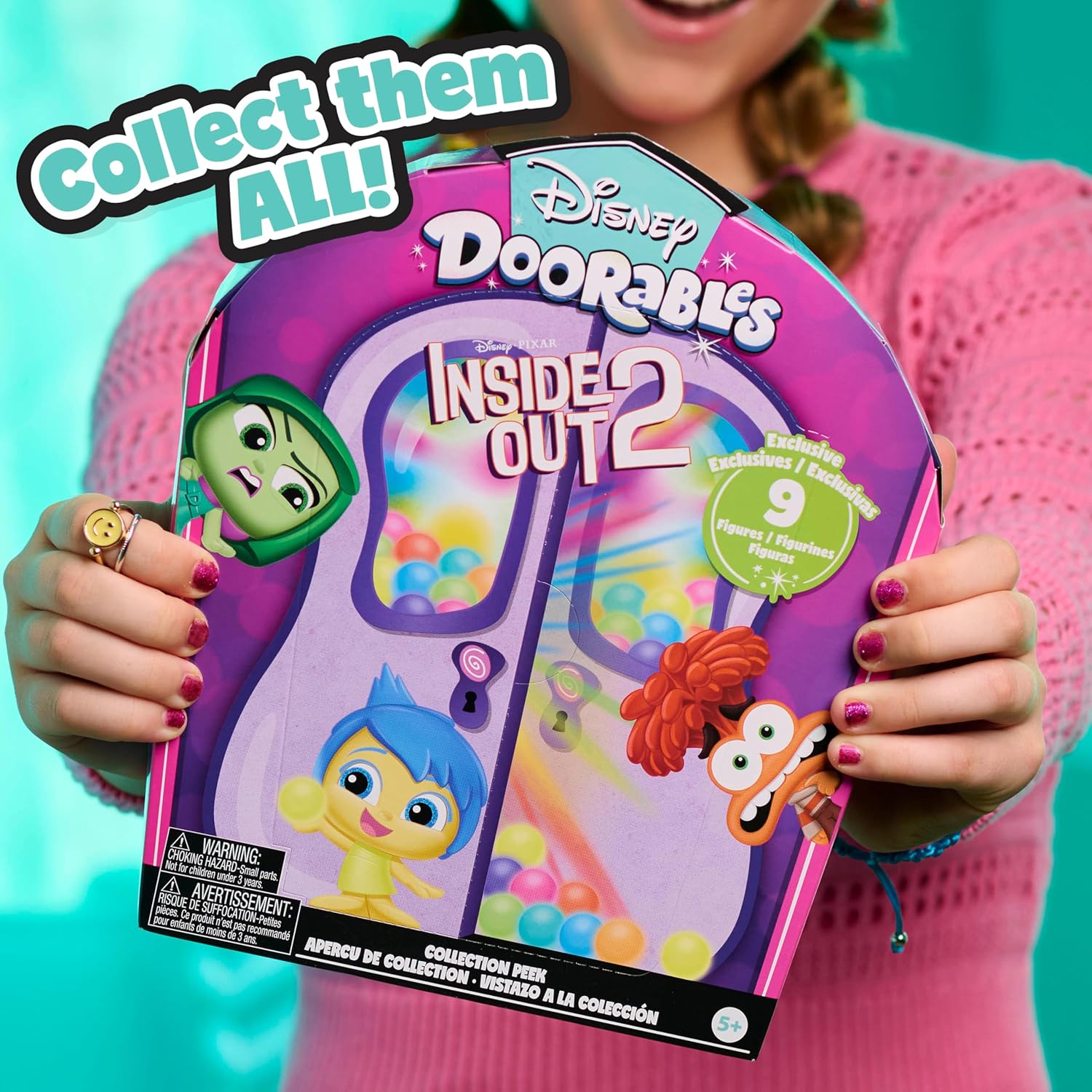 Just Play Disney Doorables Inside Out 2 - Joy, Anger, Sadness, Disgust, Fear, Embarrassment, Envy, Anxiety, Ennui Collection Peek (44864) 6