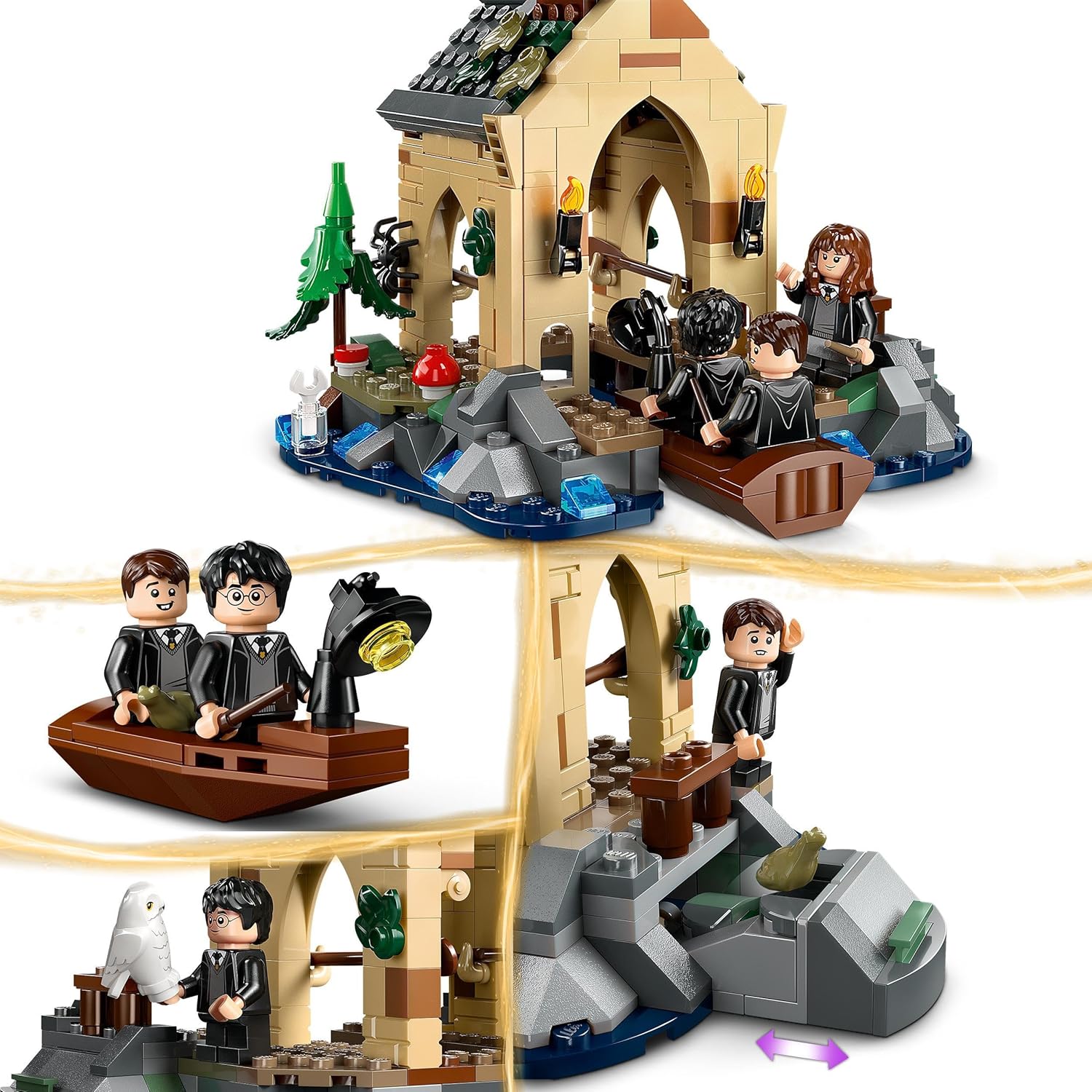 LEGO Harry Potter Hogwarts Castle Boathouse Set with 2 Boat Toys - 350-Piece Building Set for Ages 8+ 7
