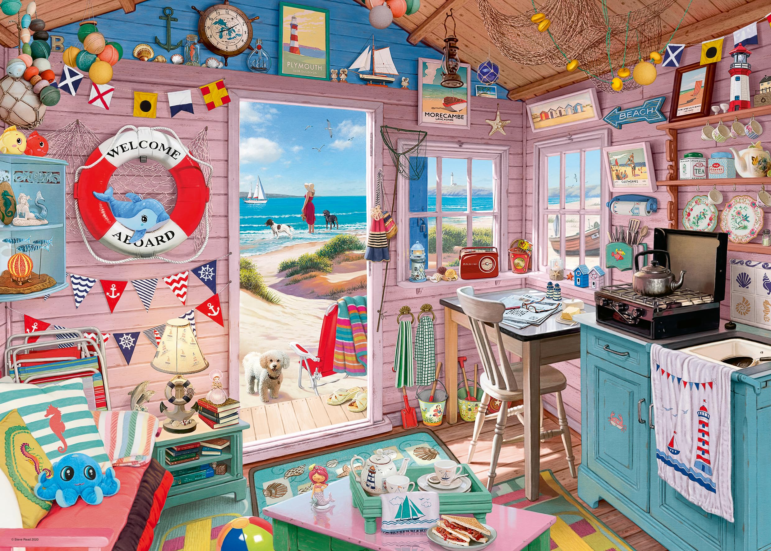 Ravensburger My Haven The Beach Hut Jigsaw Puzzle - 1000 Pieces | Scenic Design | 70 x 50 cm