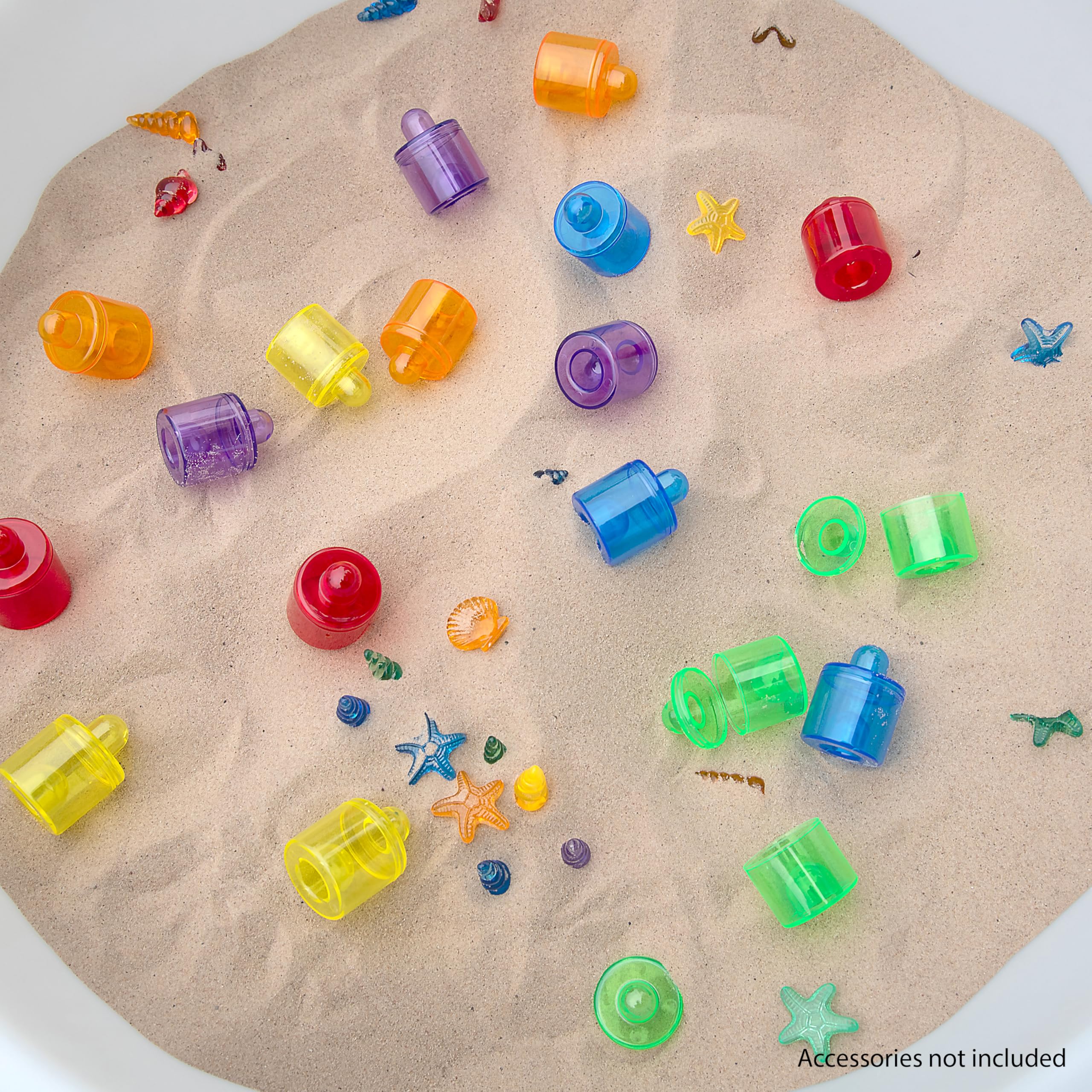 tickit 73105 Translucent Colour Pot Set - 18 Pieces, 6 Colours, Stackable for Early Learning 4
