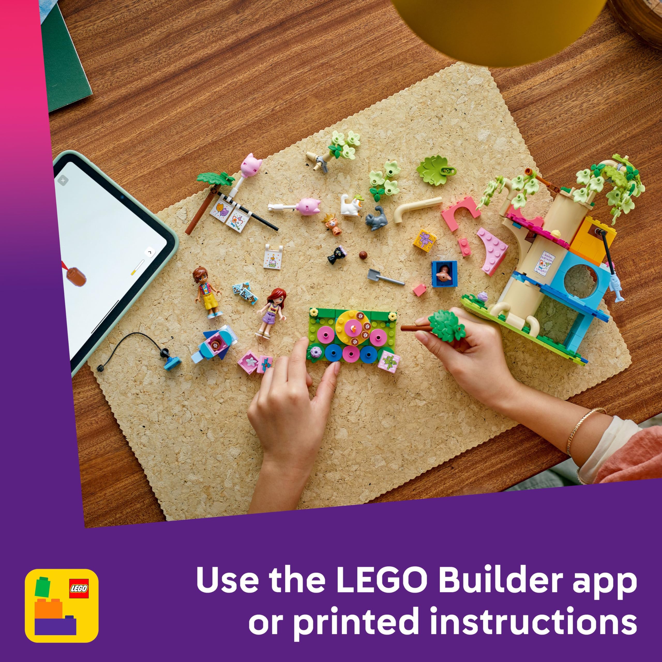 LEGO Friends Katzengeburtstagsparty &amp; Baumhausspielzeug – 2 Minipuppen, 5 Katzenfiguren, 321 Teile 8