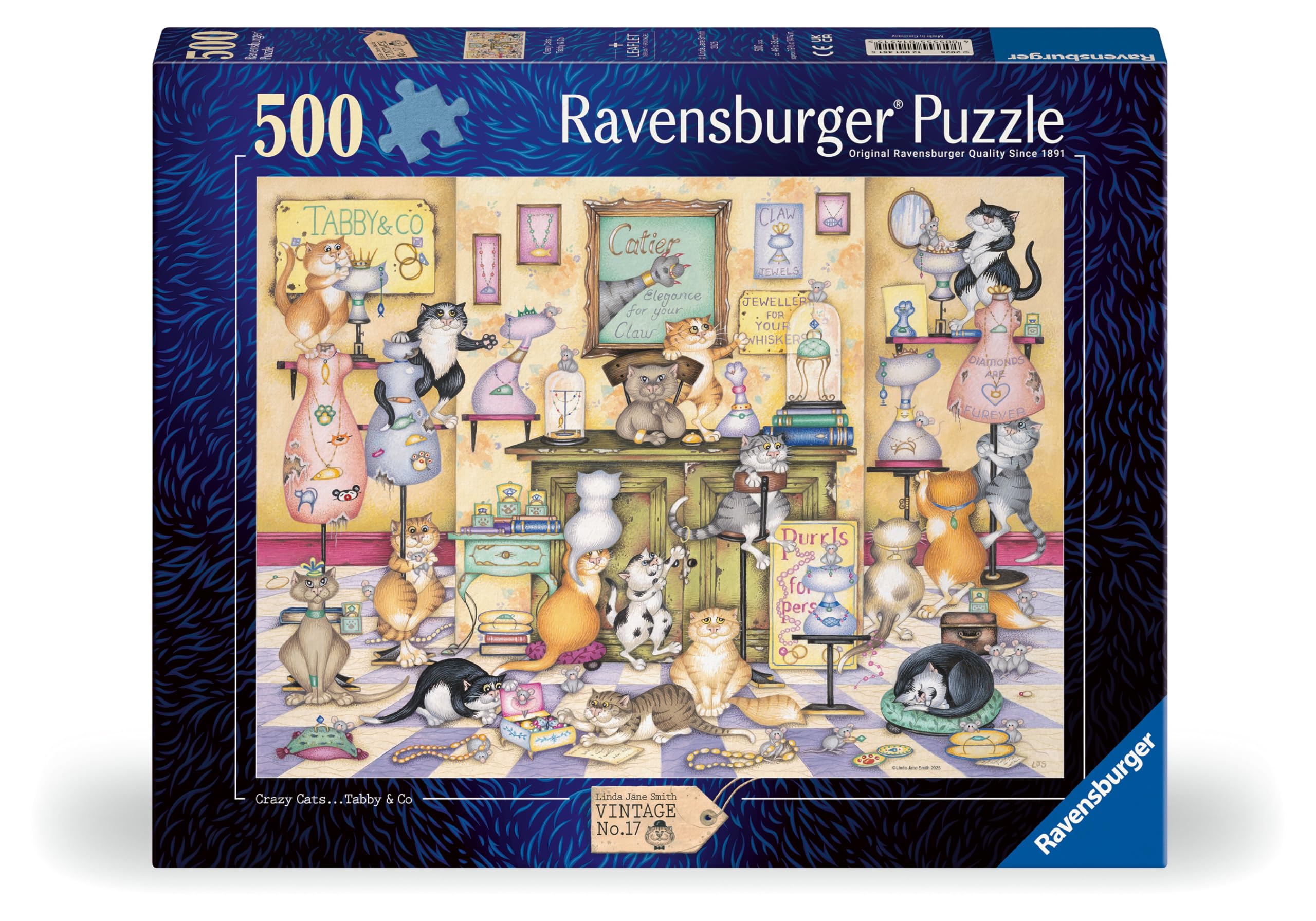 Ravensburger Crazy Cats Tabby & Co 500 Piece Jigsaw Puzzle for Adults and Kids 6