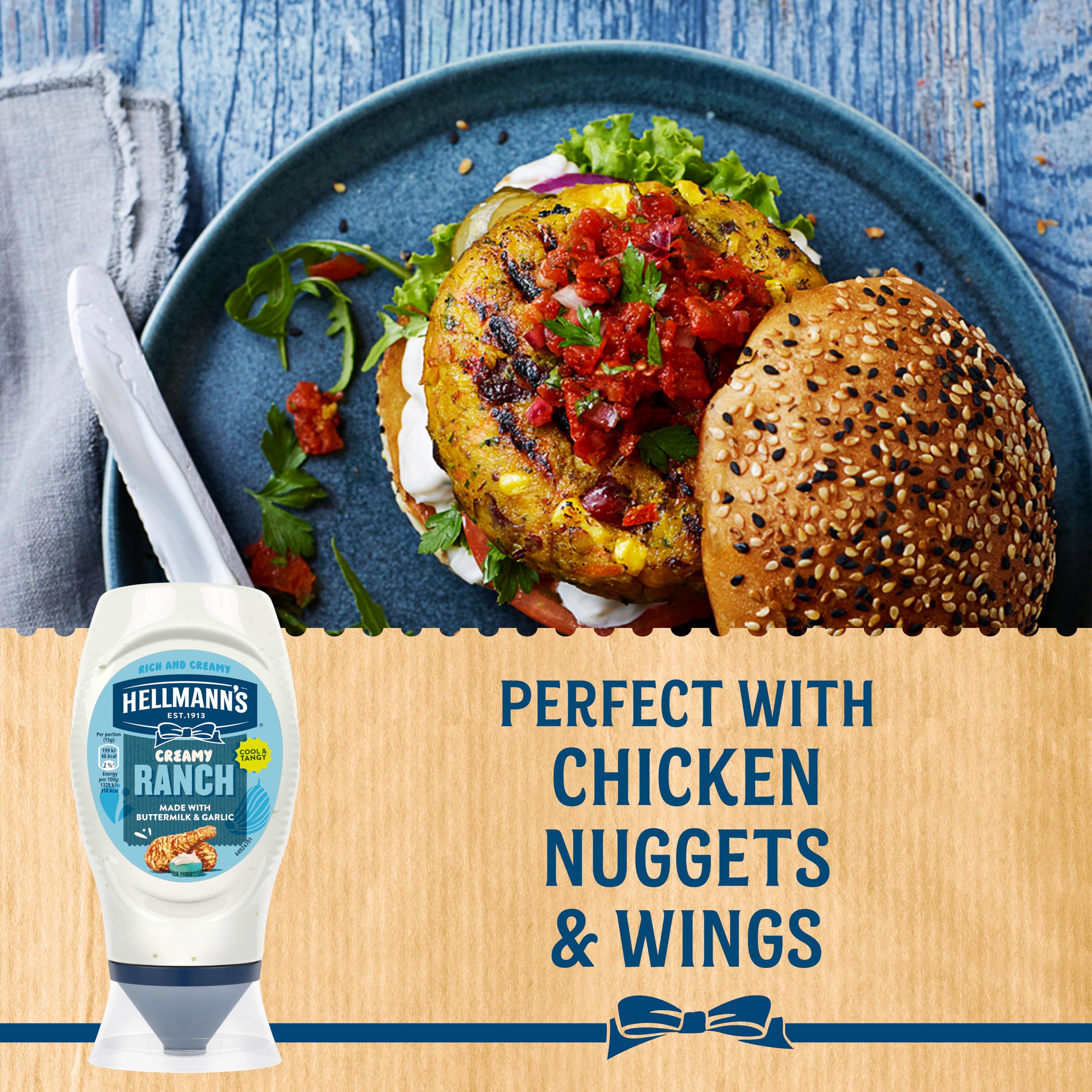 Hellmann's Creamy Ranch Sauce – Würzmittel mit Buttermilch- und Knoblauchgeschmack, 100 % recycelbare Flasche 3