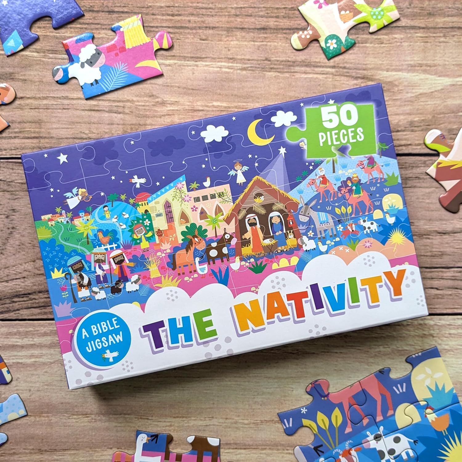 North Parade Publishing BIPZ03 The Nativity Bible Stories Jigsaw Puzzle - 50-Piece Educational Puzzle for Young Children 4