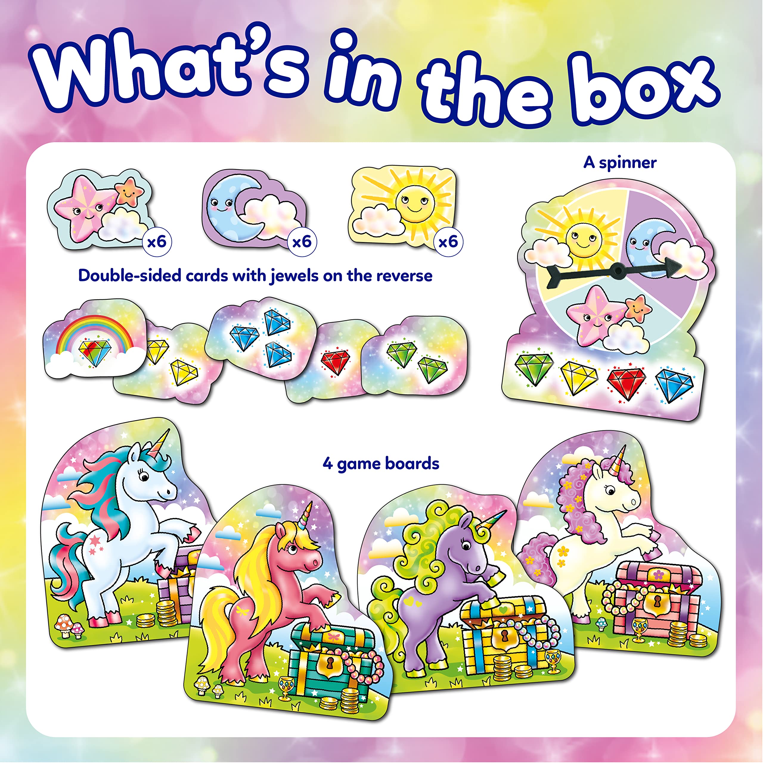 Orchard Toys Unicorn Jewels Colour Matching Game | Ages 3-7 | 2-4 Players | Travel Size
