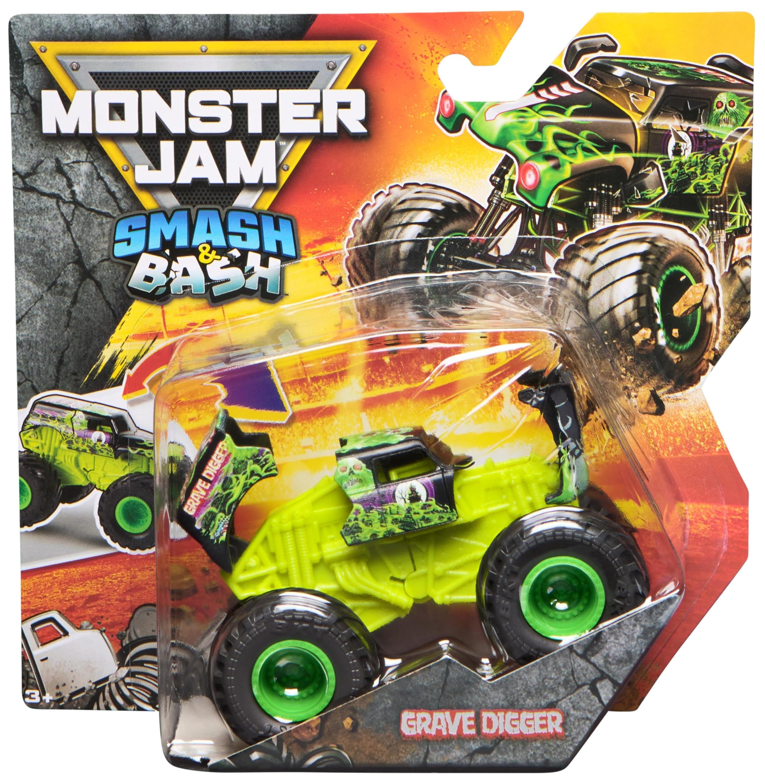 Monster Jam Smash & Bash Megalodon - 1:64 Die-Cast Repairable Monster Truck for Kids 8