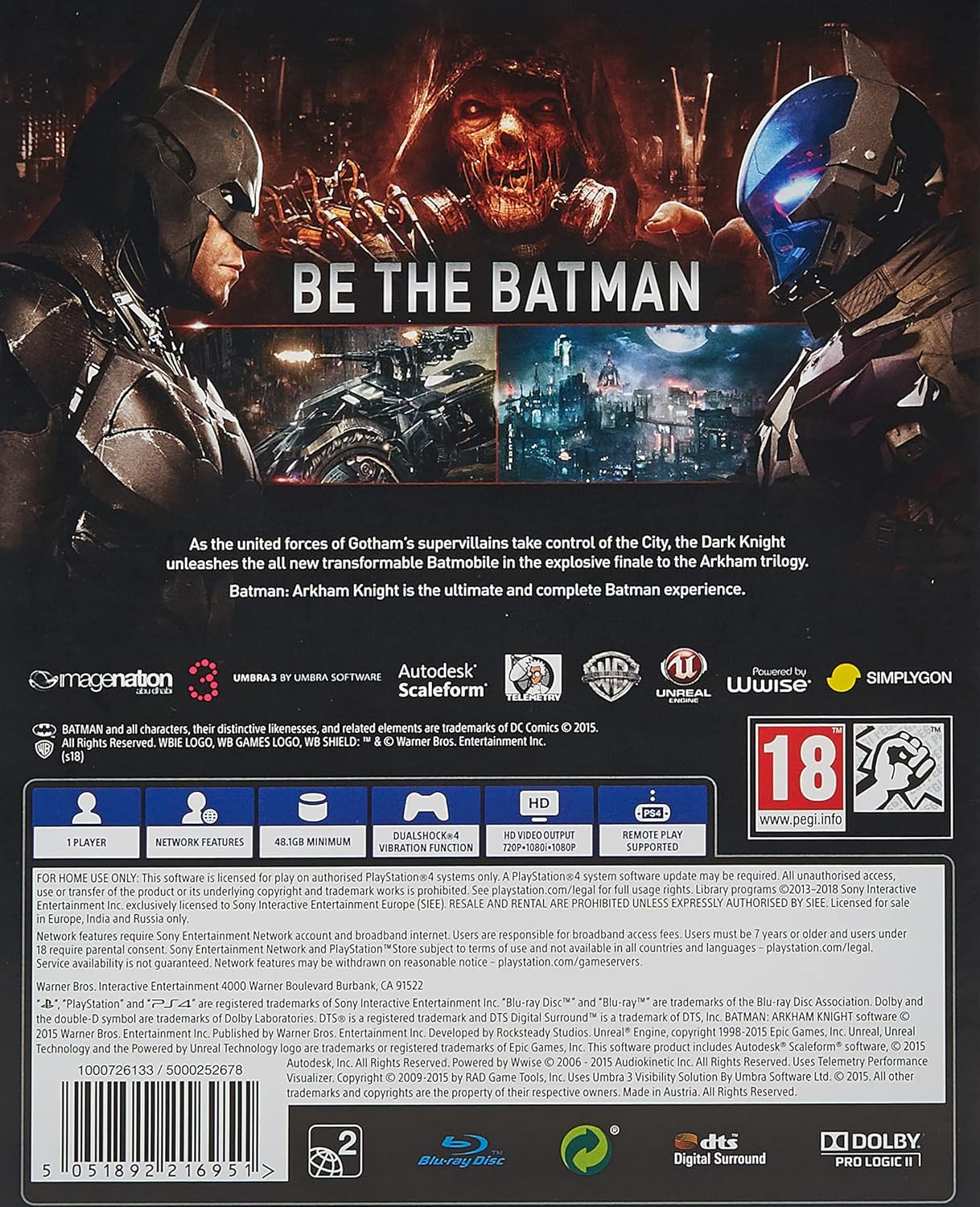Batman: Arkham Knight - PS4 PlayStation Hits Edition